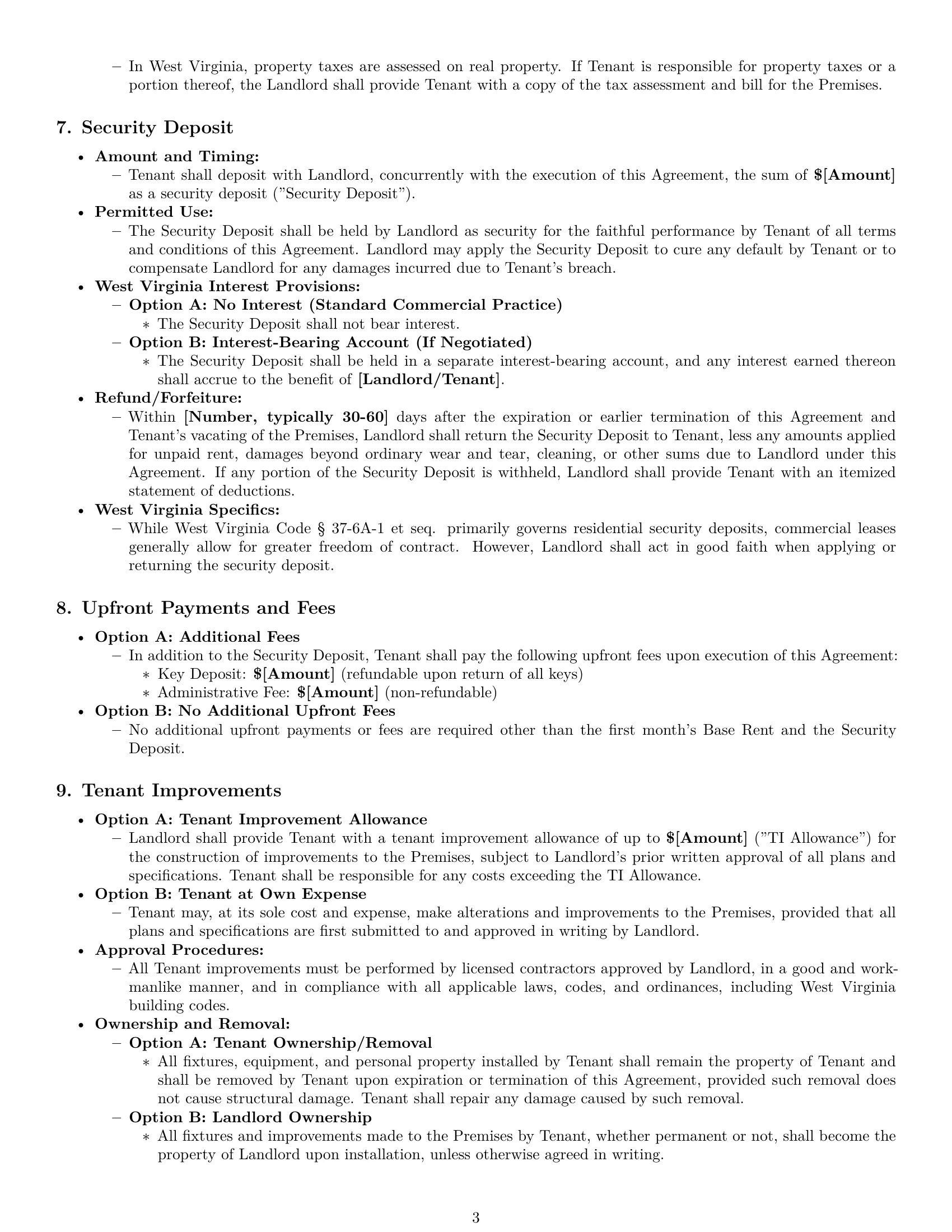 Preview page 3 of Pro West Virginia commercial lease agreement template