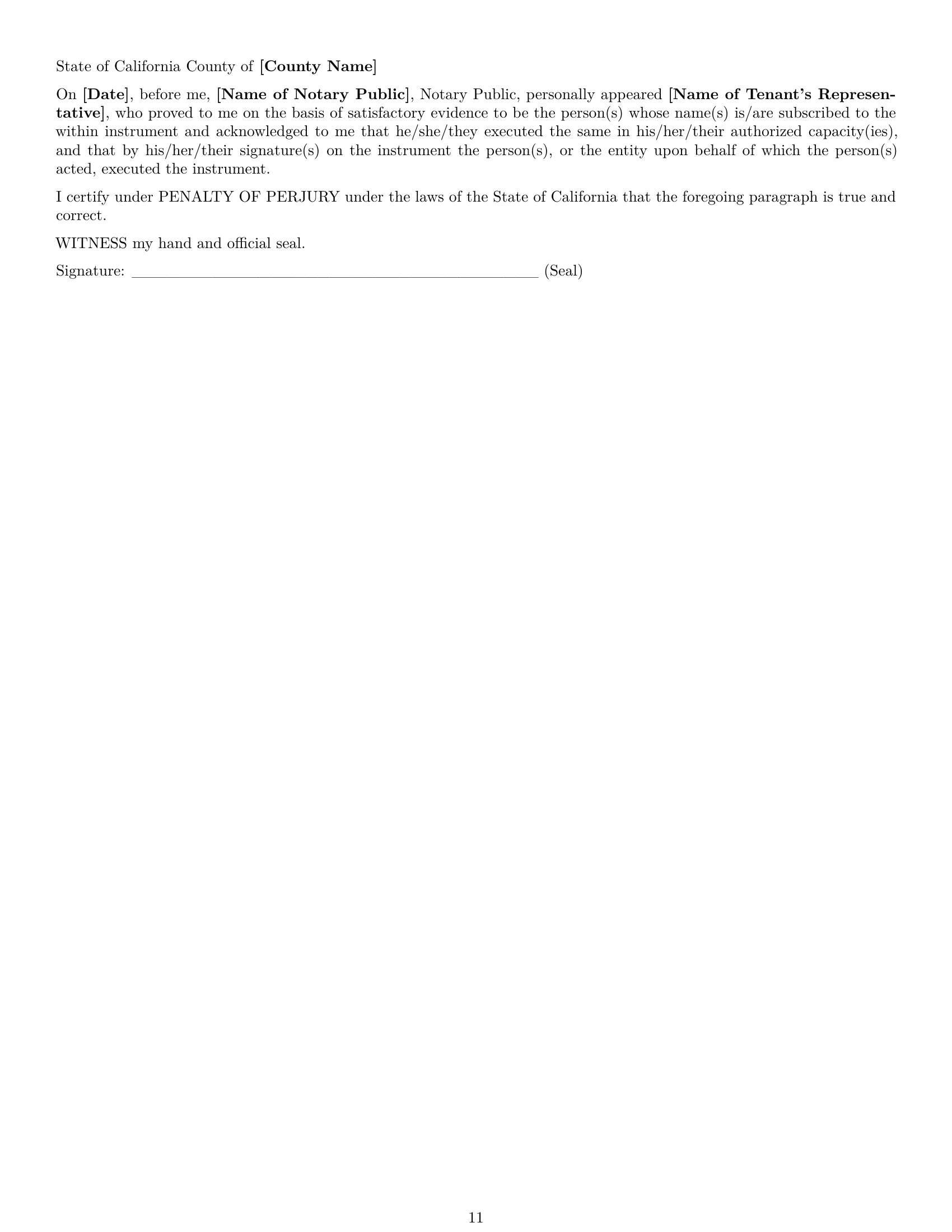 Preview page 11 of Pro California commercial lease agreement template
