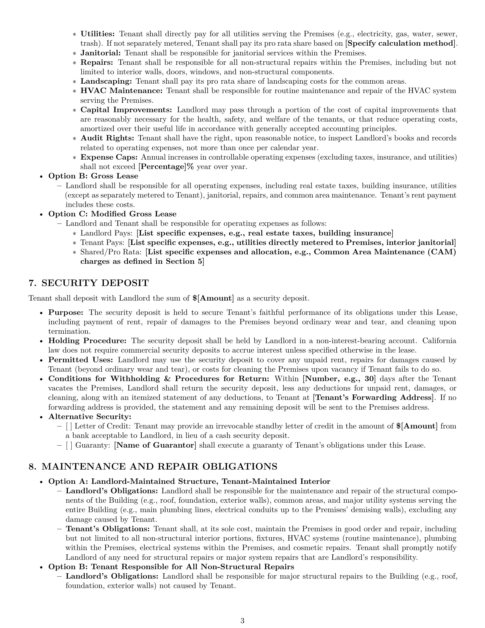 Preview page 3 of Pro California commercial lease agreement template