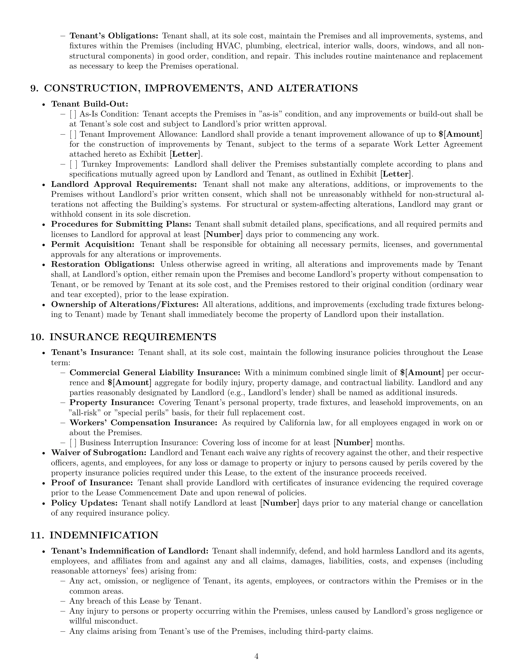 Preview page 4 of Pro California commercial lease agreement template