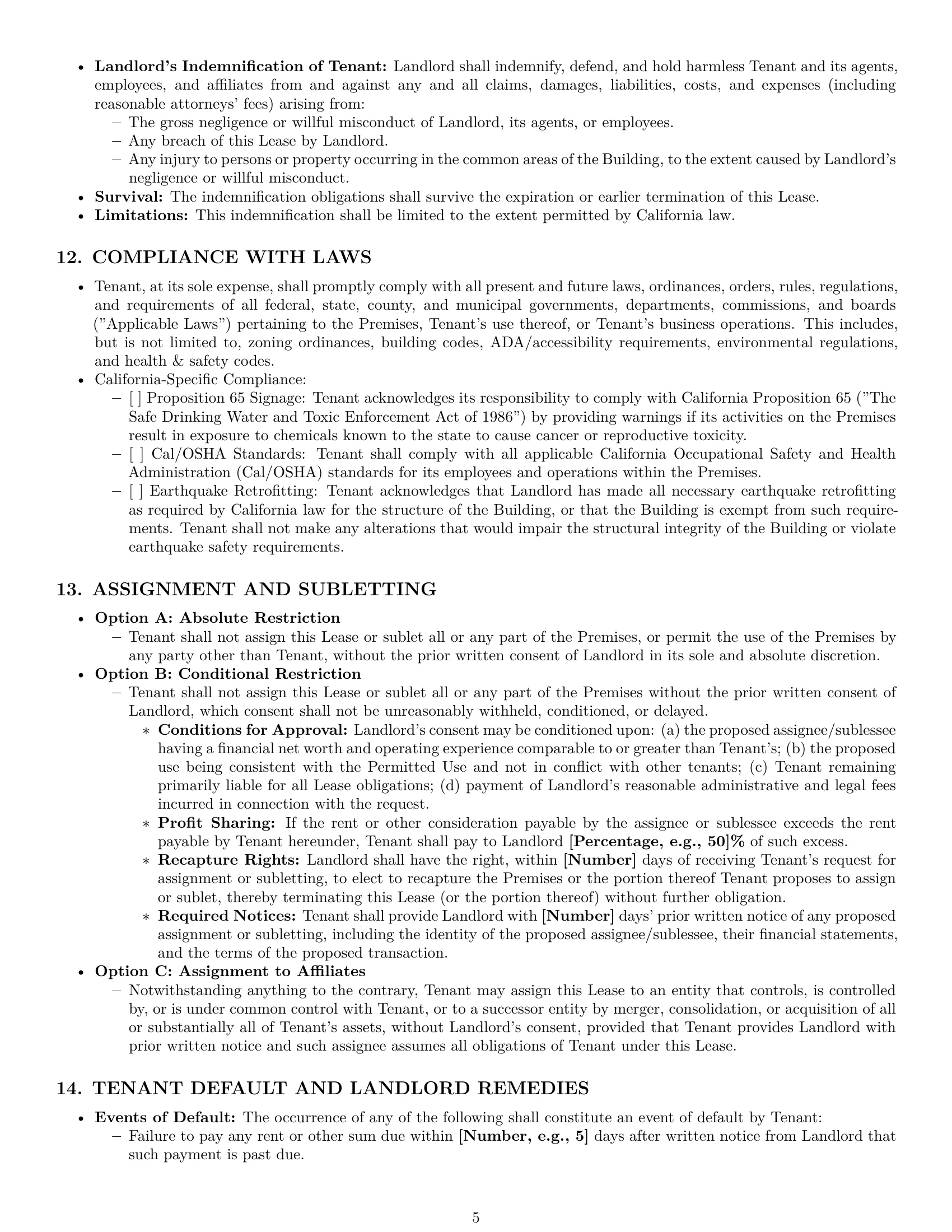 Preview page 5 of Pro California commercial lease agreement template