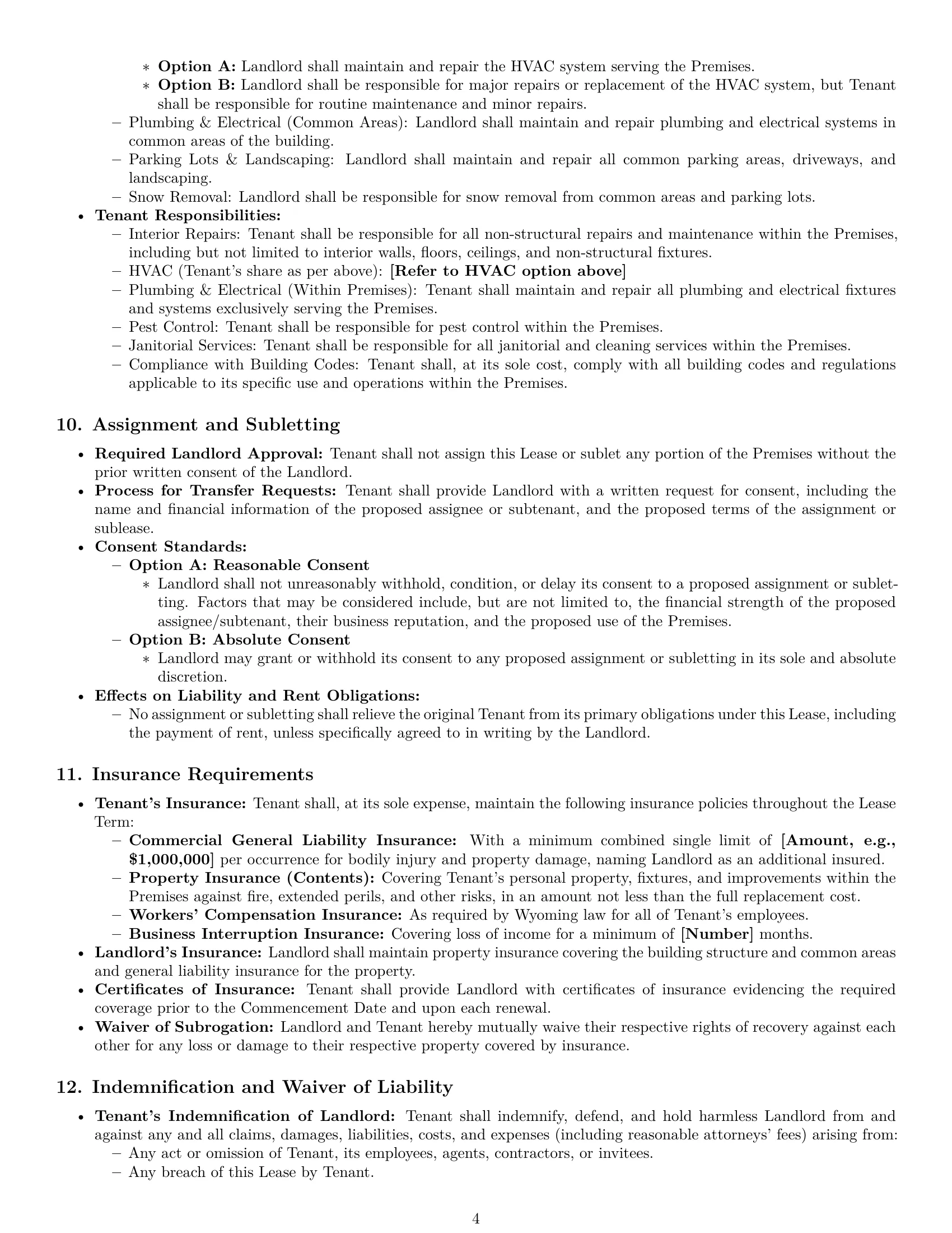 Preview page 4 of Pro Wyoming commercial lease agreement template