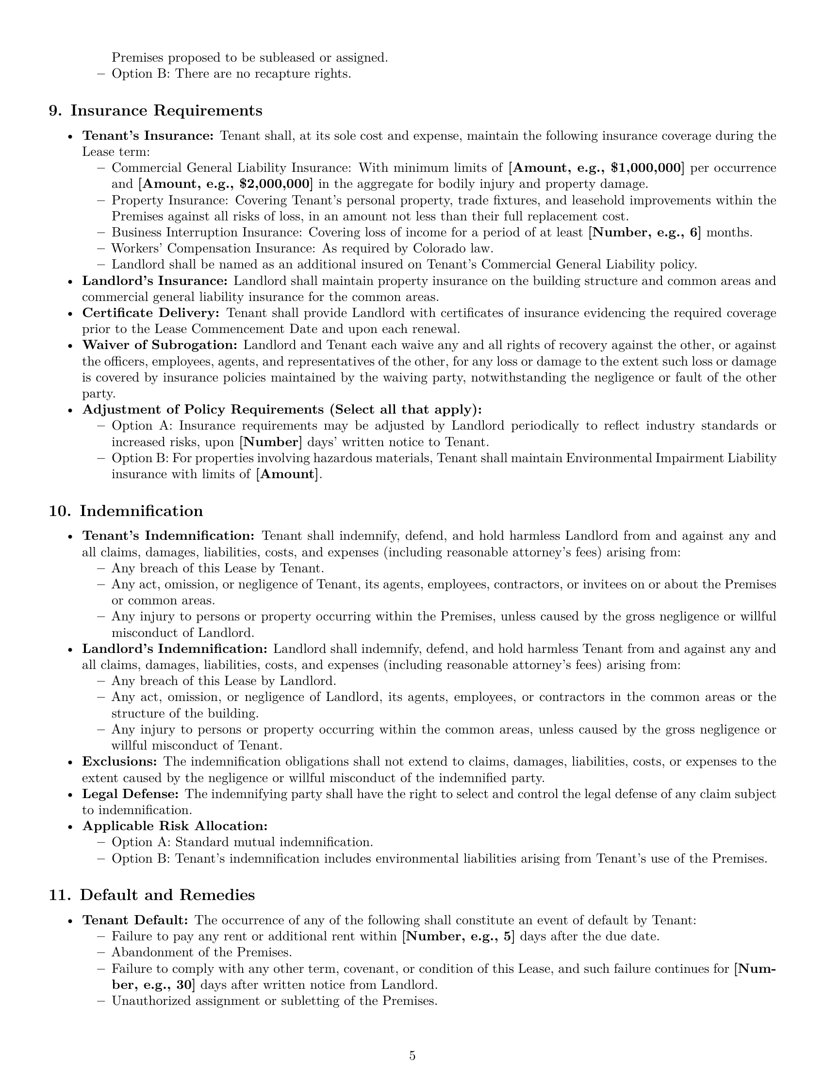 Preview page 5 of Pro Colorado commercial lease agreement template