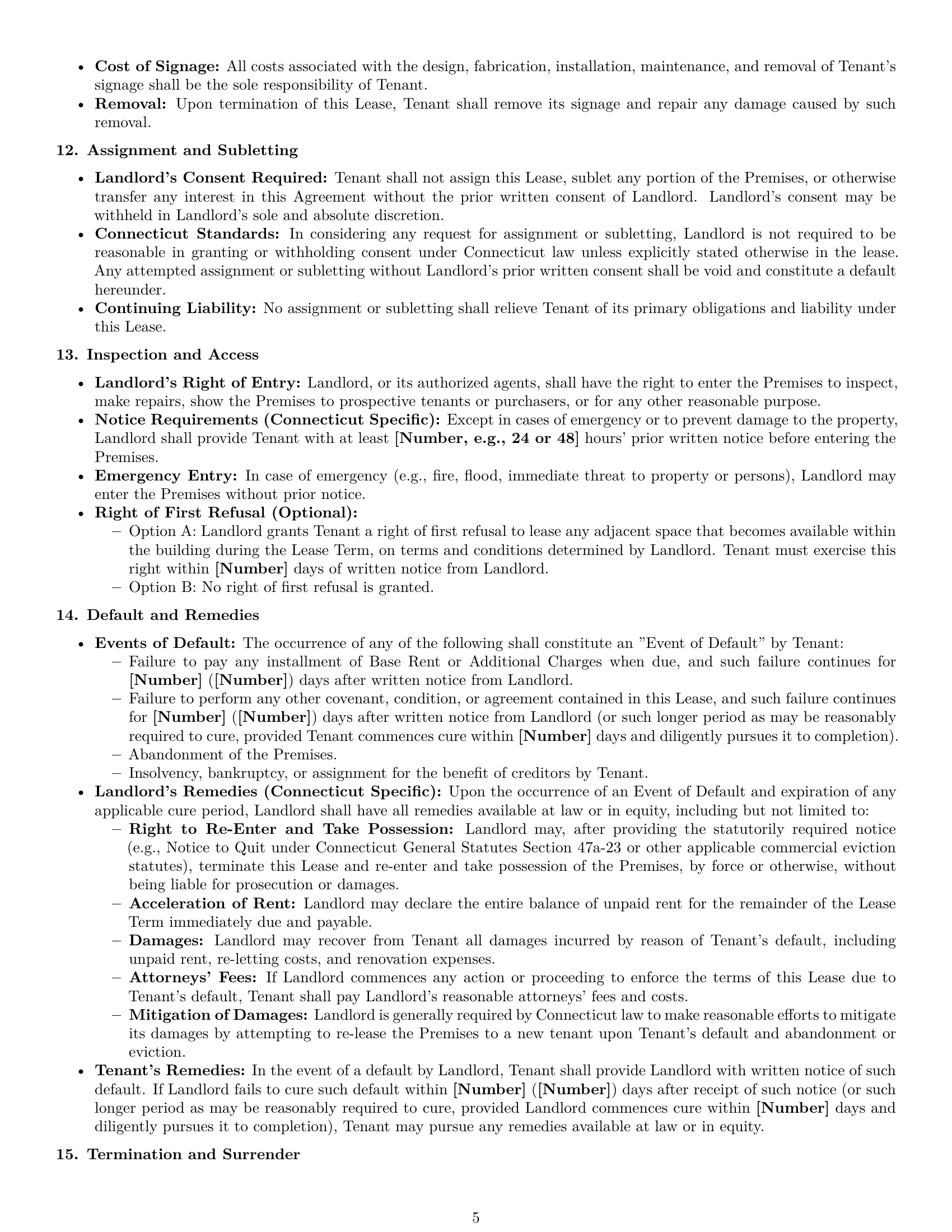 Preview page 5 of Pro Connecticut commercial lease agreement template