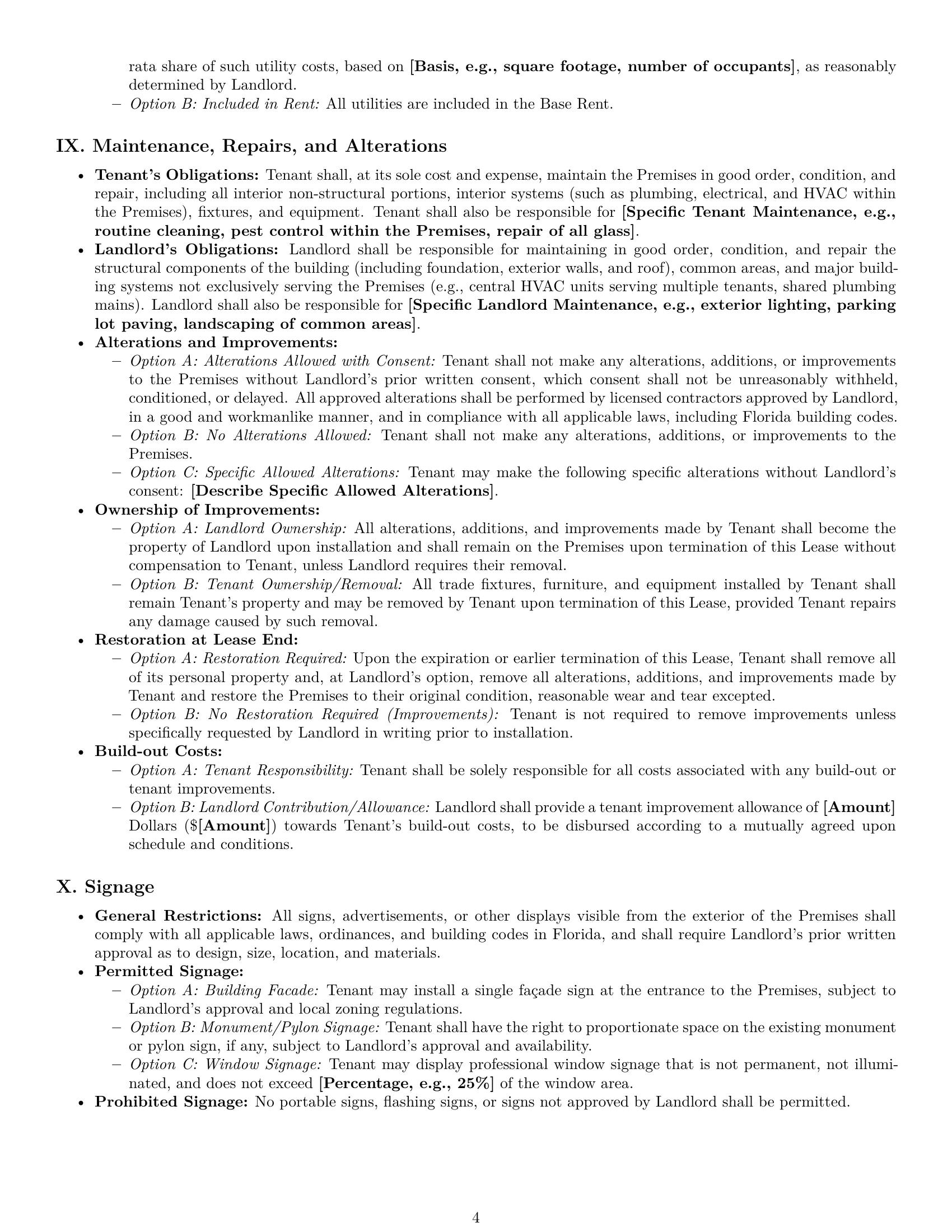 Preview page 4 of Pro Florida commercial lease agreement template