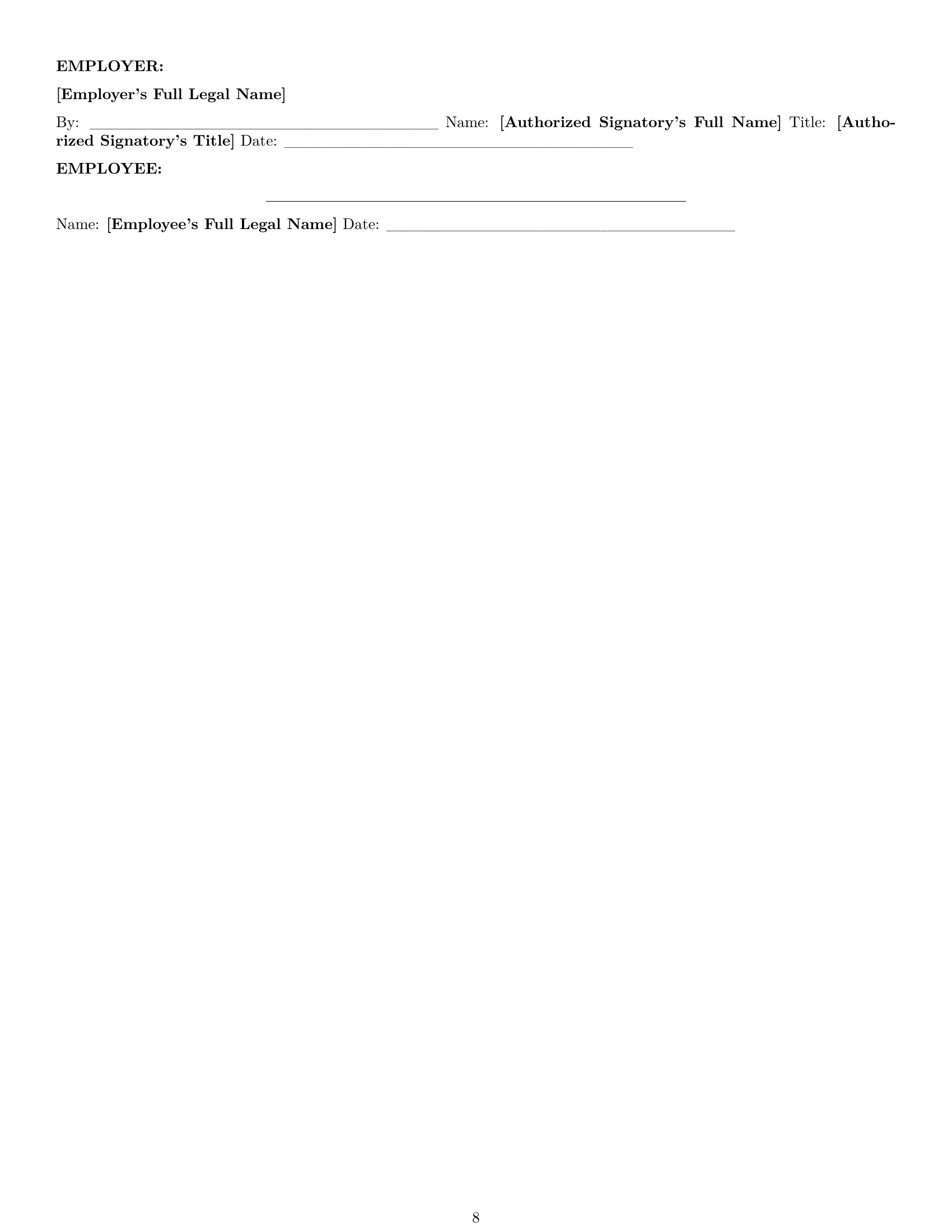 Preview page 8 of Pro Michigan sales representative employment contract template