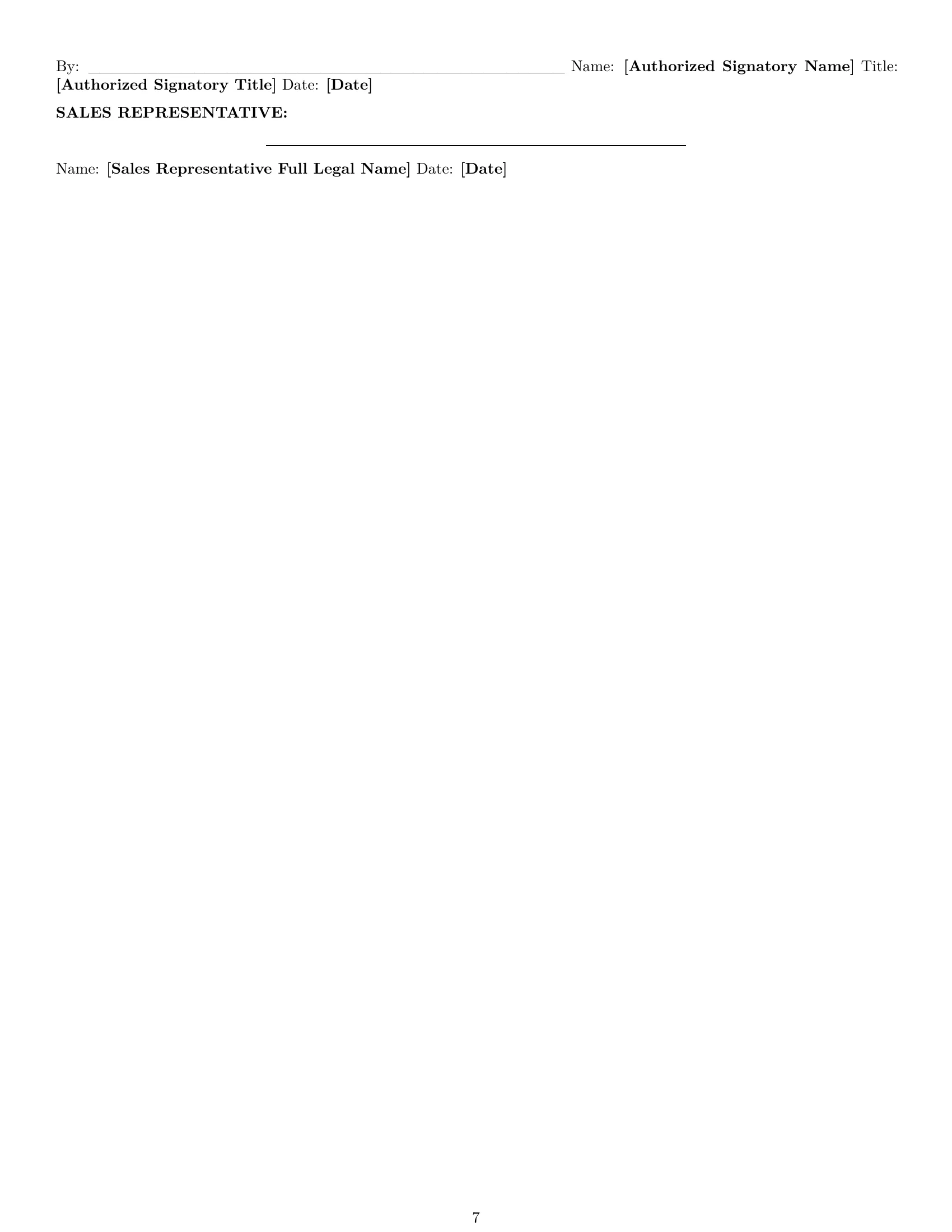 Preview page 7 of Pro Minnesota sales representative employment contract template