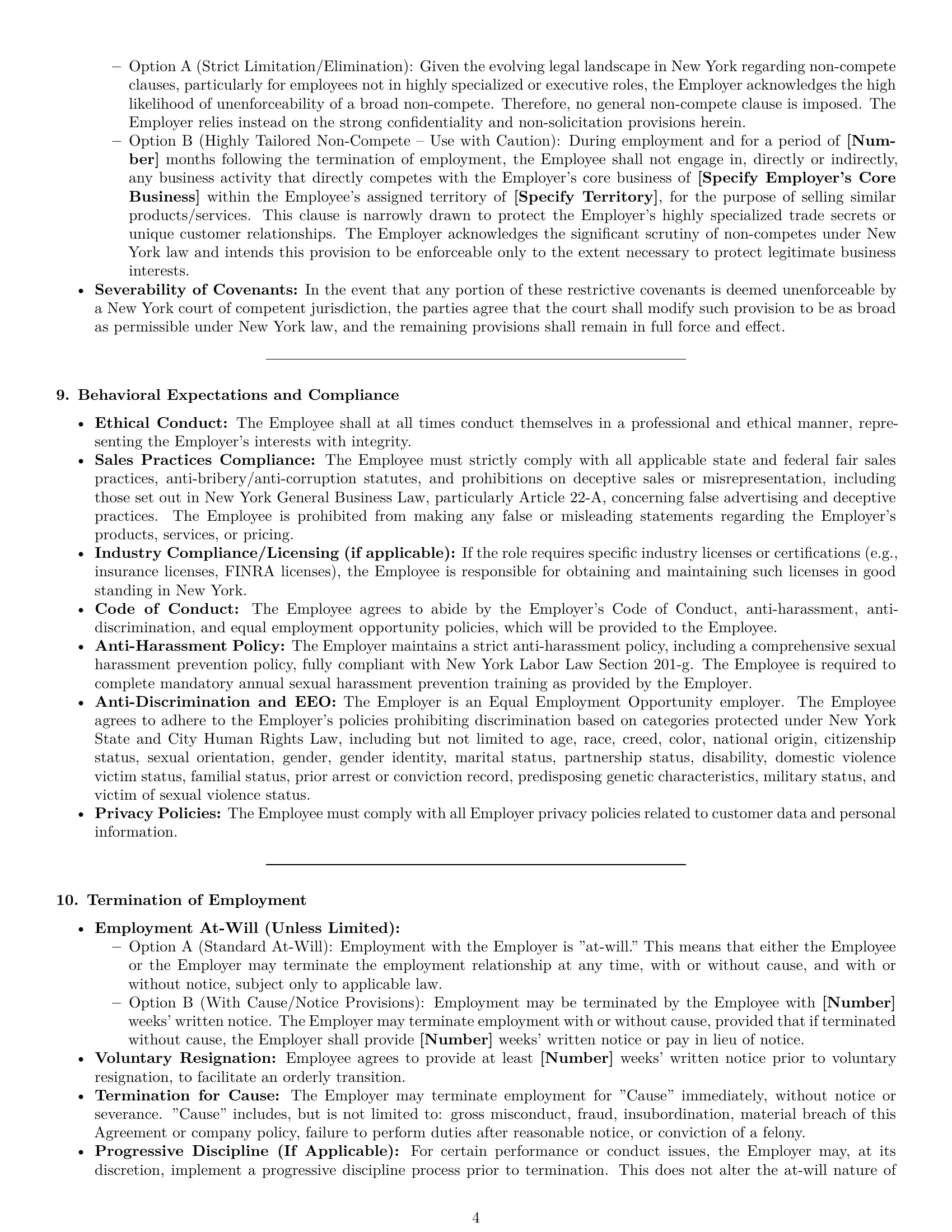 Preview page 4 of Pro New York sales representative employment contract template