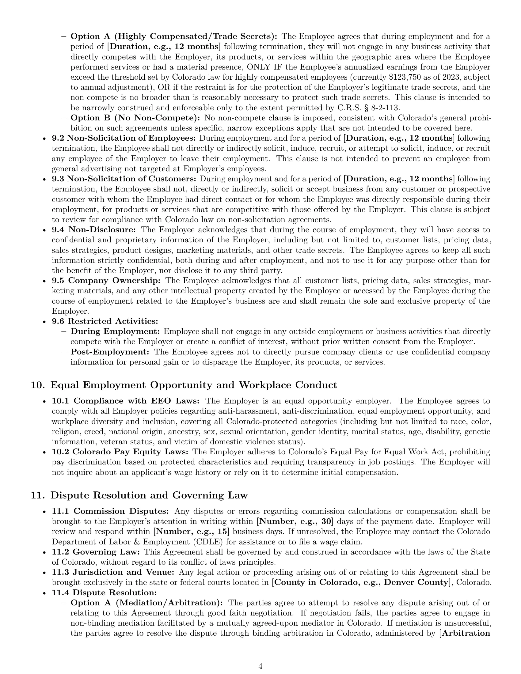 Preview page 4 of Pro Colorado sales representative employment contract template