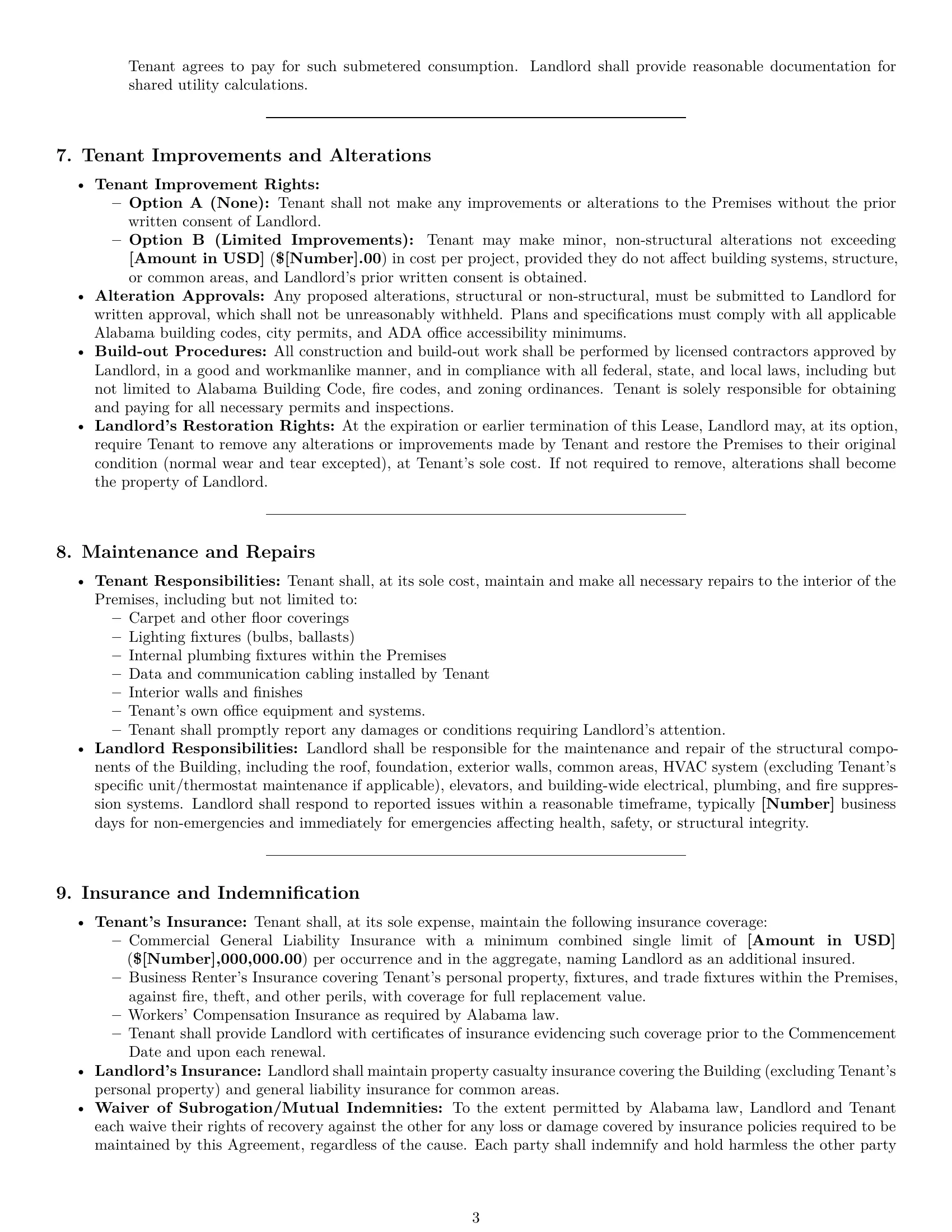 Preview page 3 of Pro Alabama office lease agreement template