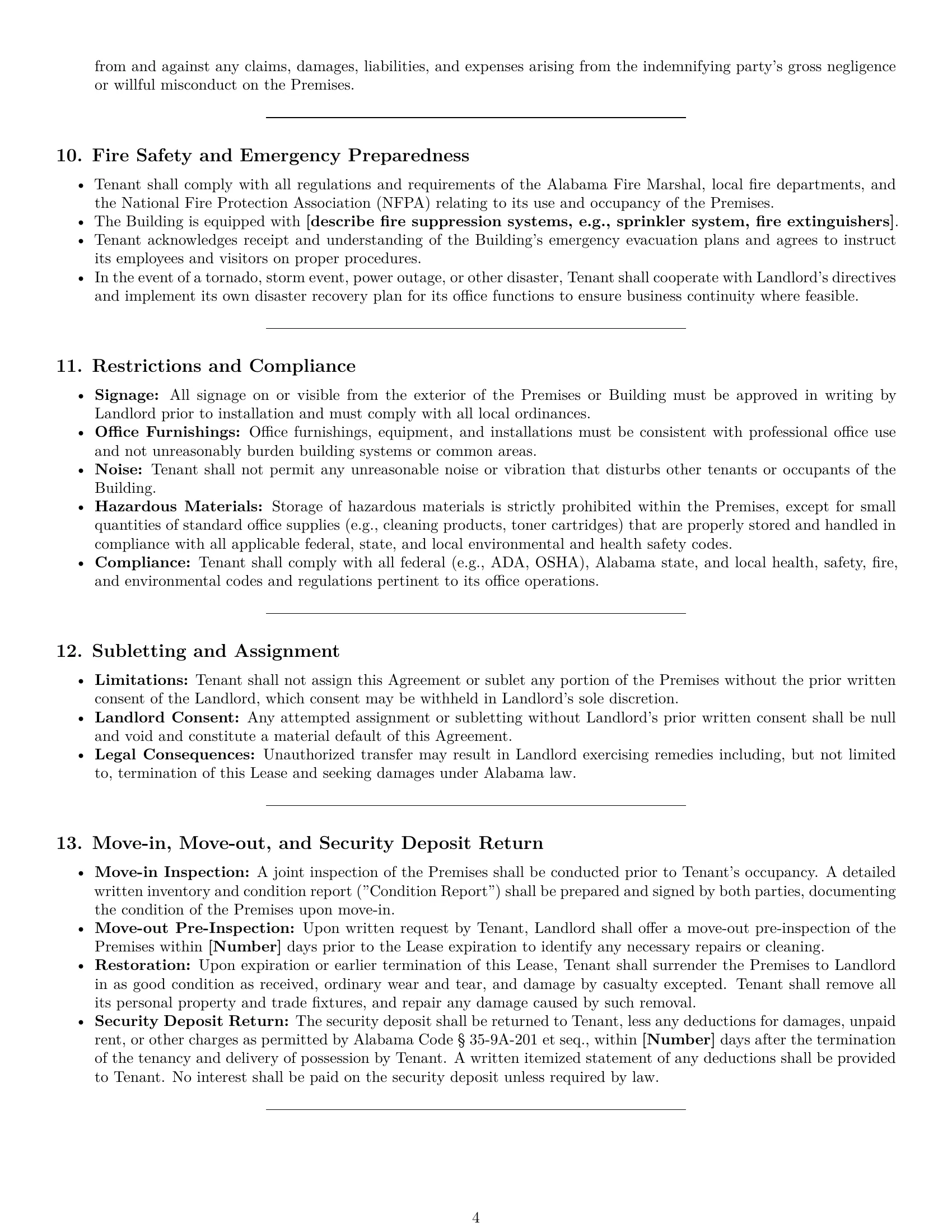 Preview page 4 of Pro Alabama office lease agreement template