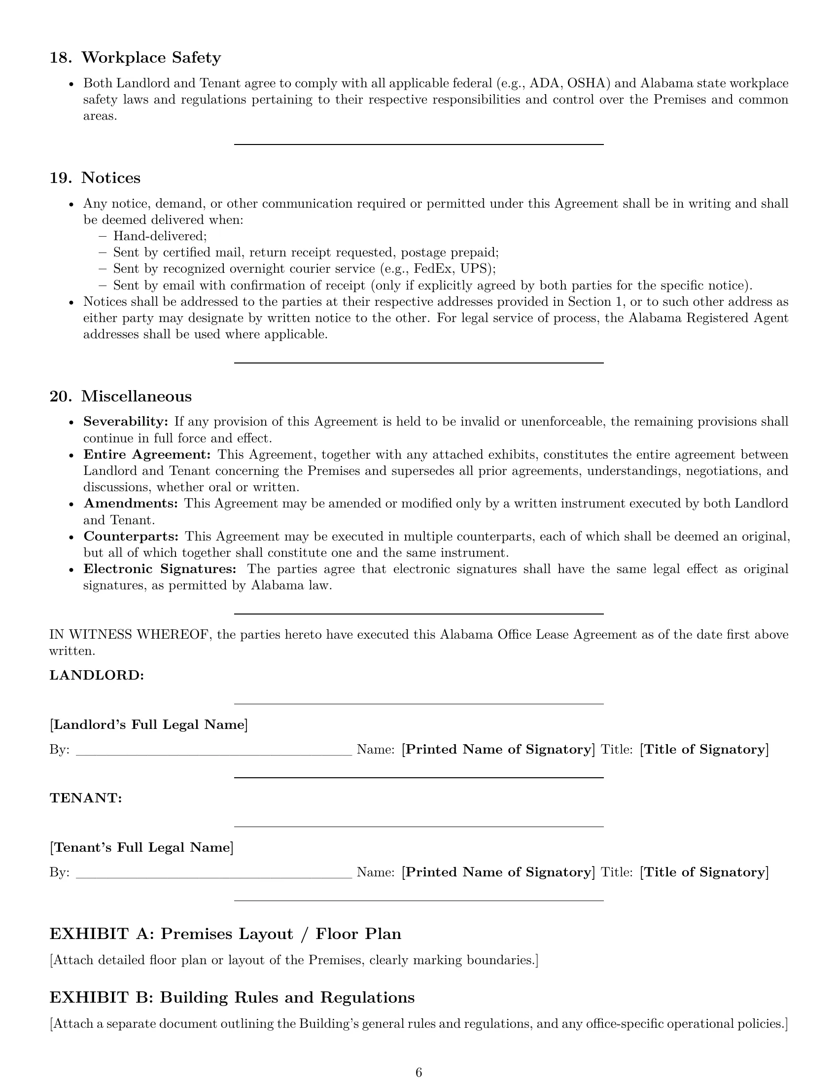 Preview page 6 of Pro Alabama office lease agreement template