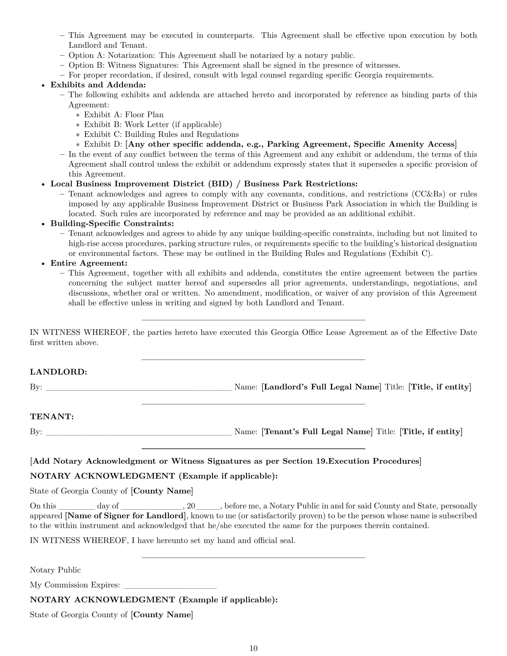 Preview page 10 of Pro Georgia office lease agreement template