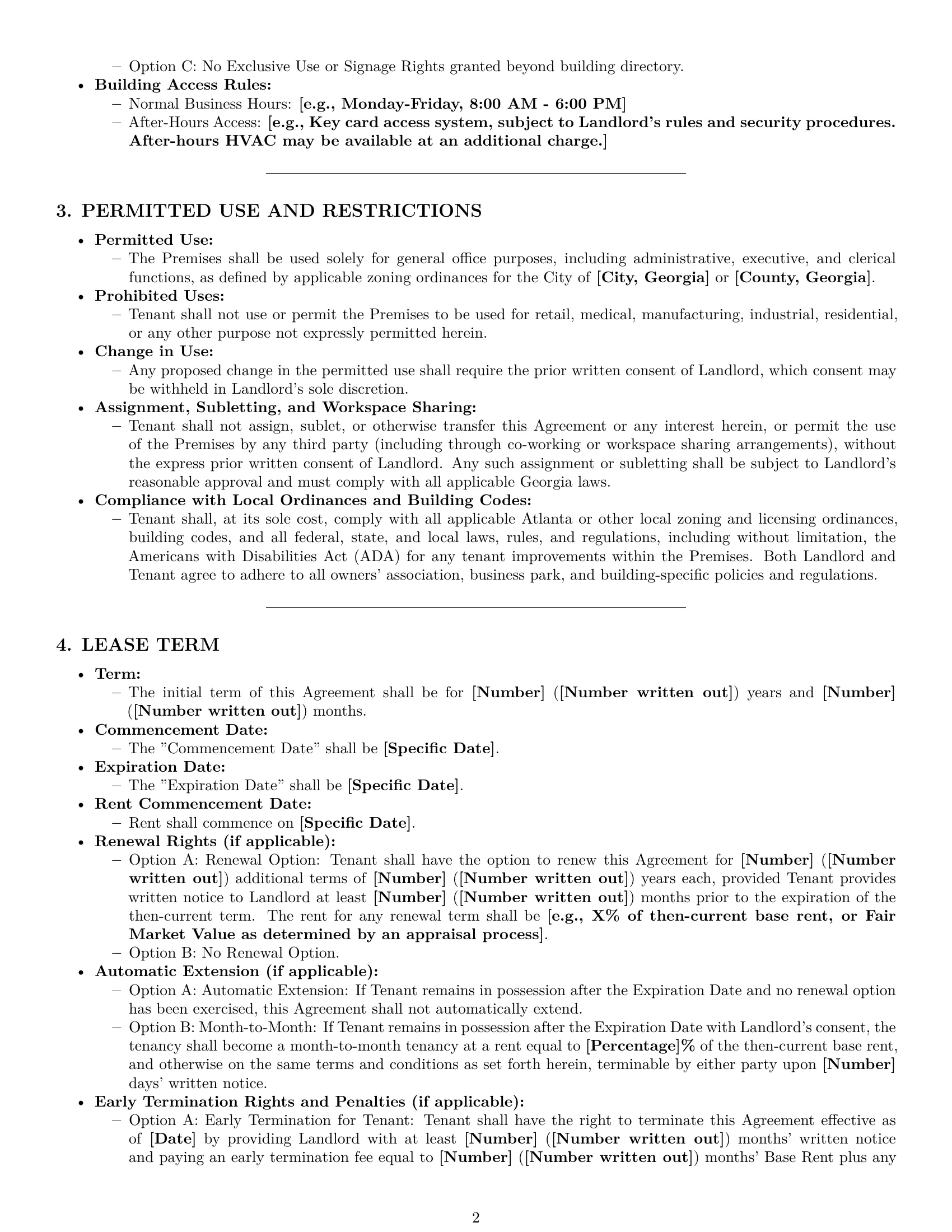 Preview page 2 of Pro Georgia office lease agreement template