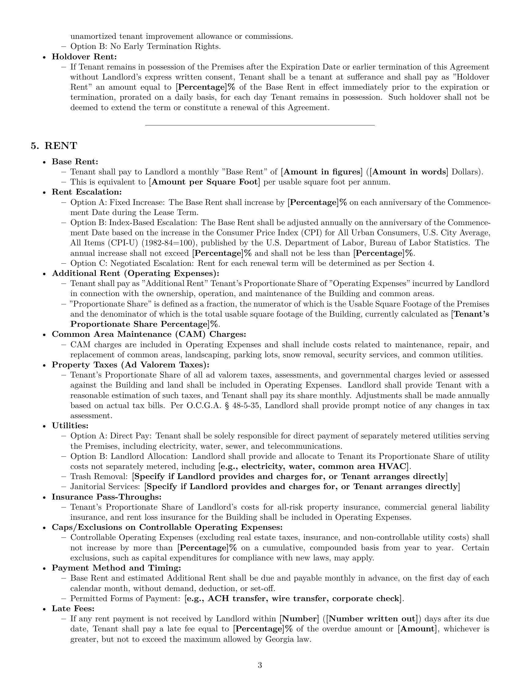 Preview page 3 of Pro Georgia office lease agreement template