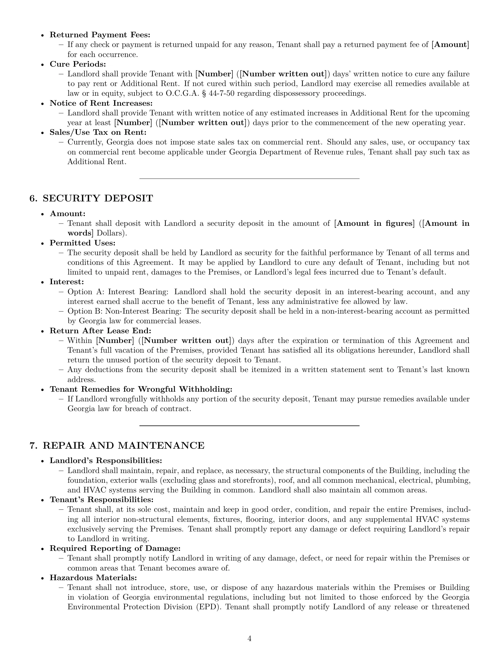 Preview page 4 of Pro Georgia office lease agreement template