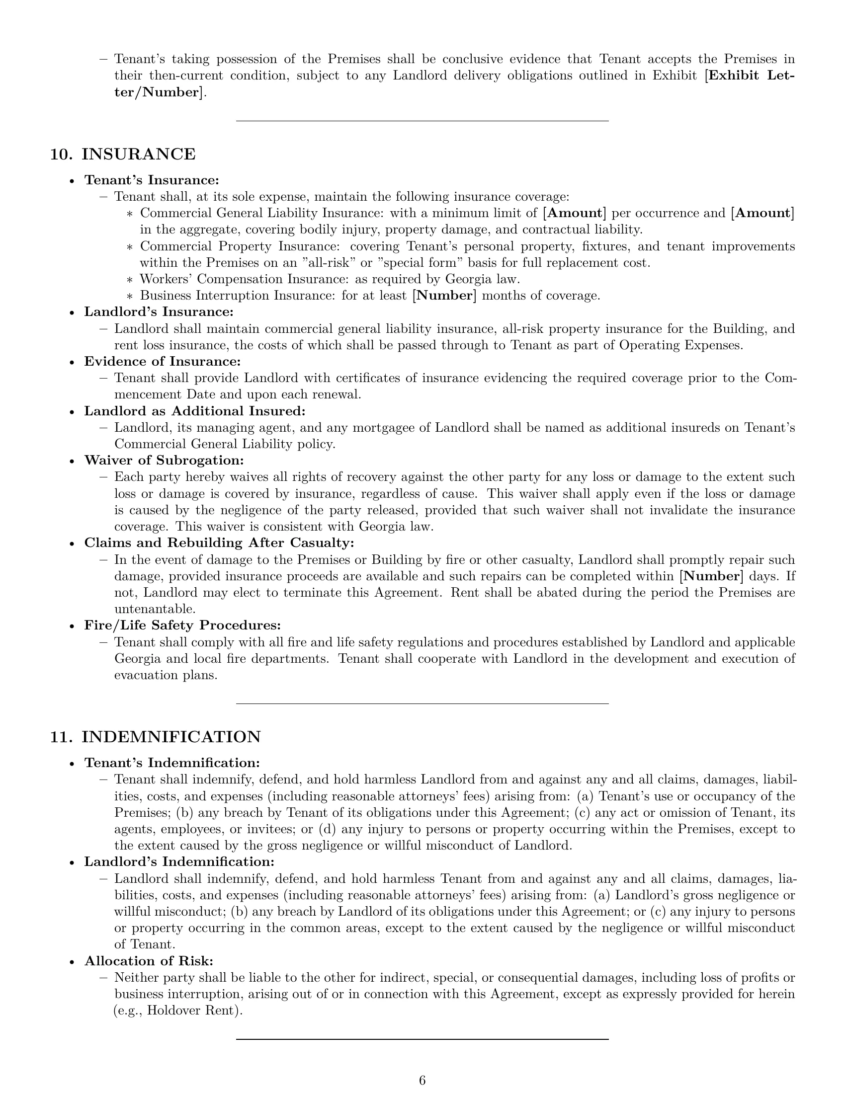 Preview page 6 of Pro Georgia office lease agreement template