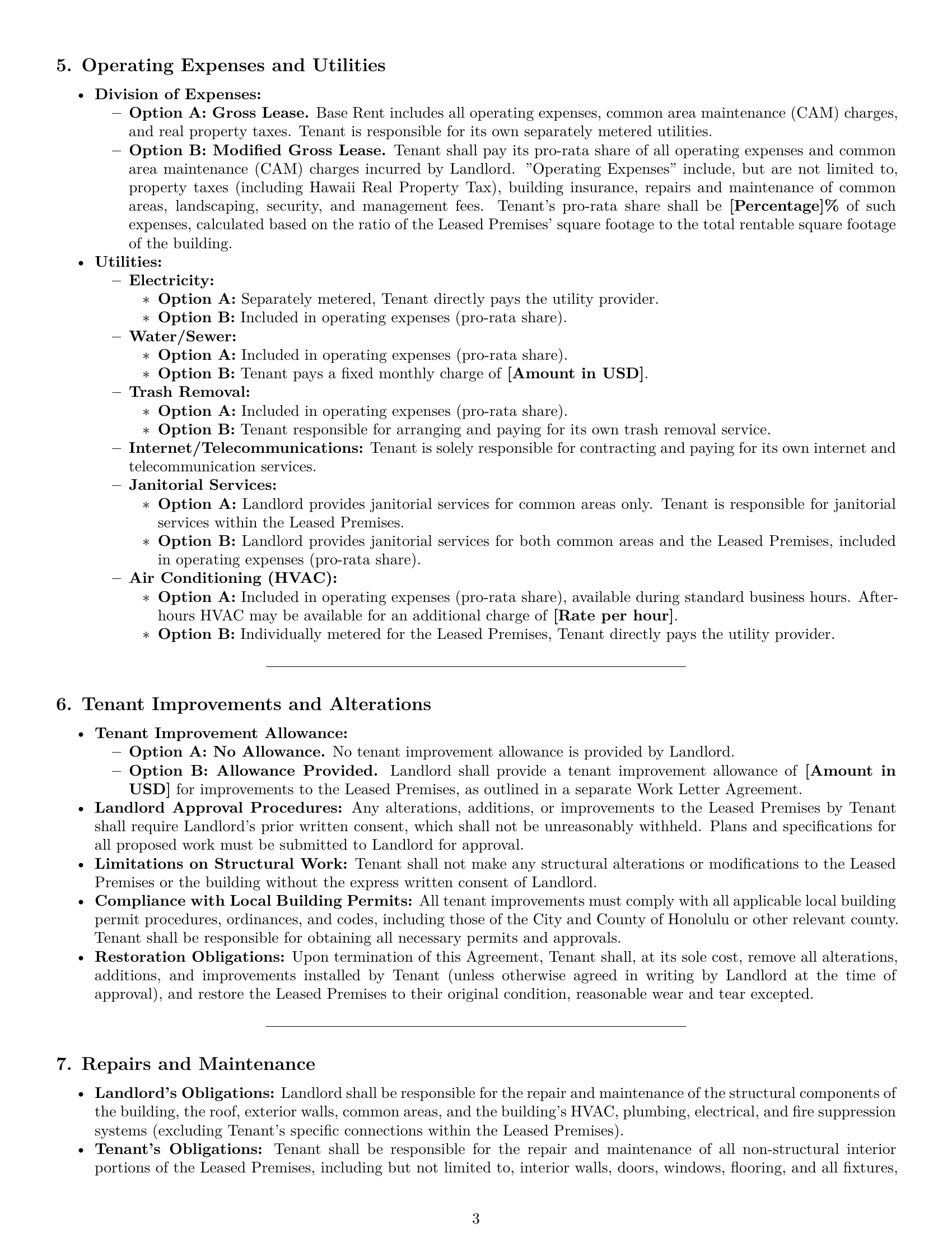 Preview page 3 of Pro Hawaii office lease agreement template