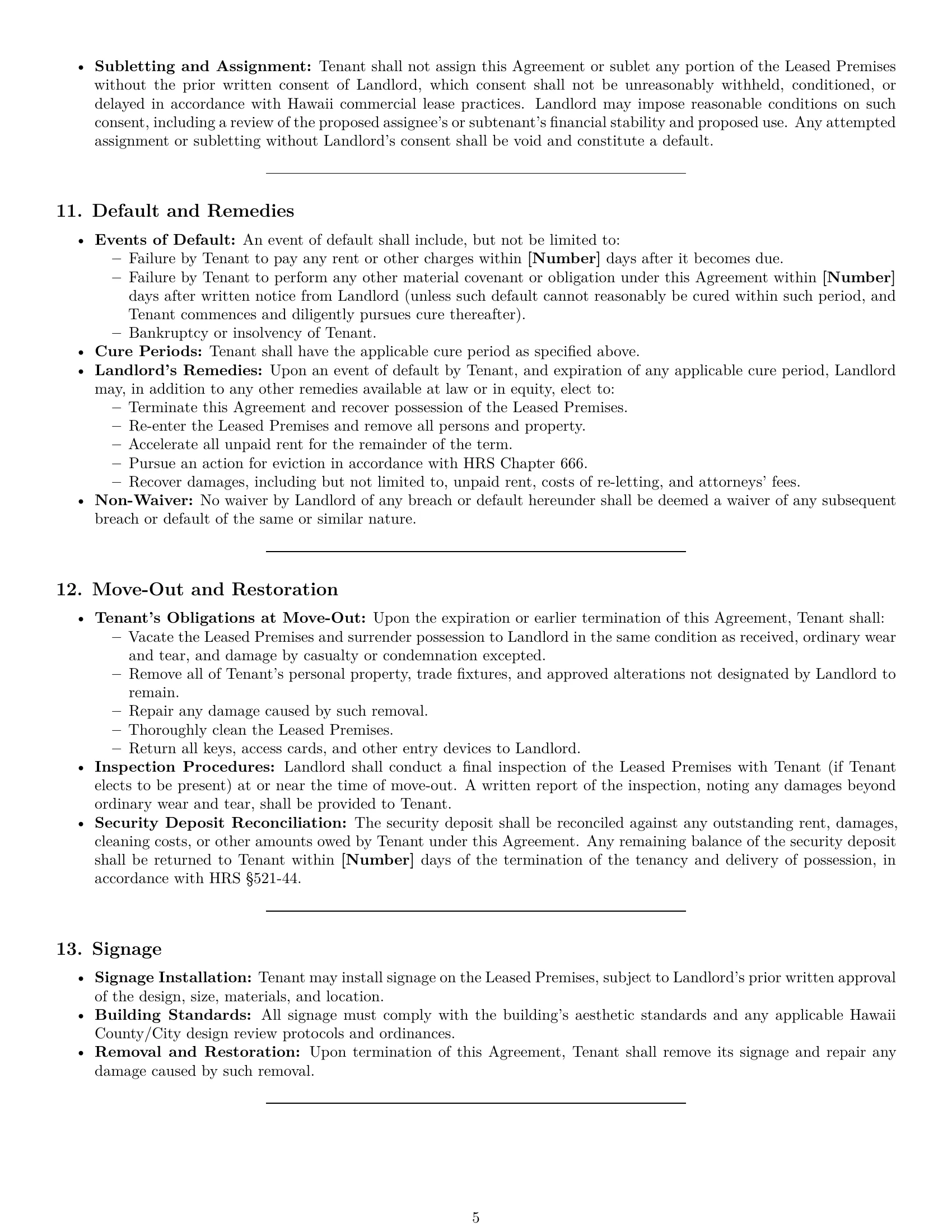 Preview page 5 of Pro Hawaii office lease agreement template