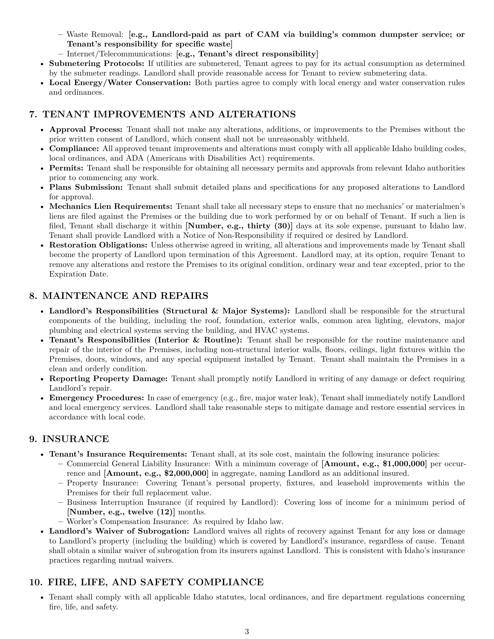 Preview page 3 of Pro Idaho office lease agreement template
