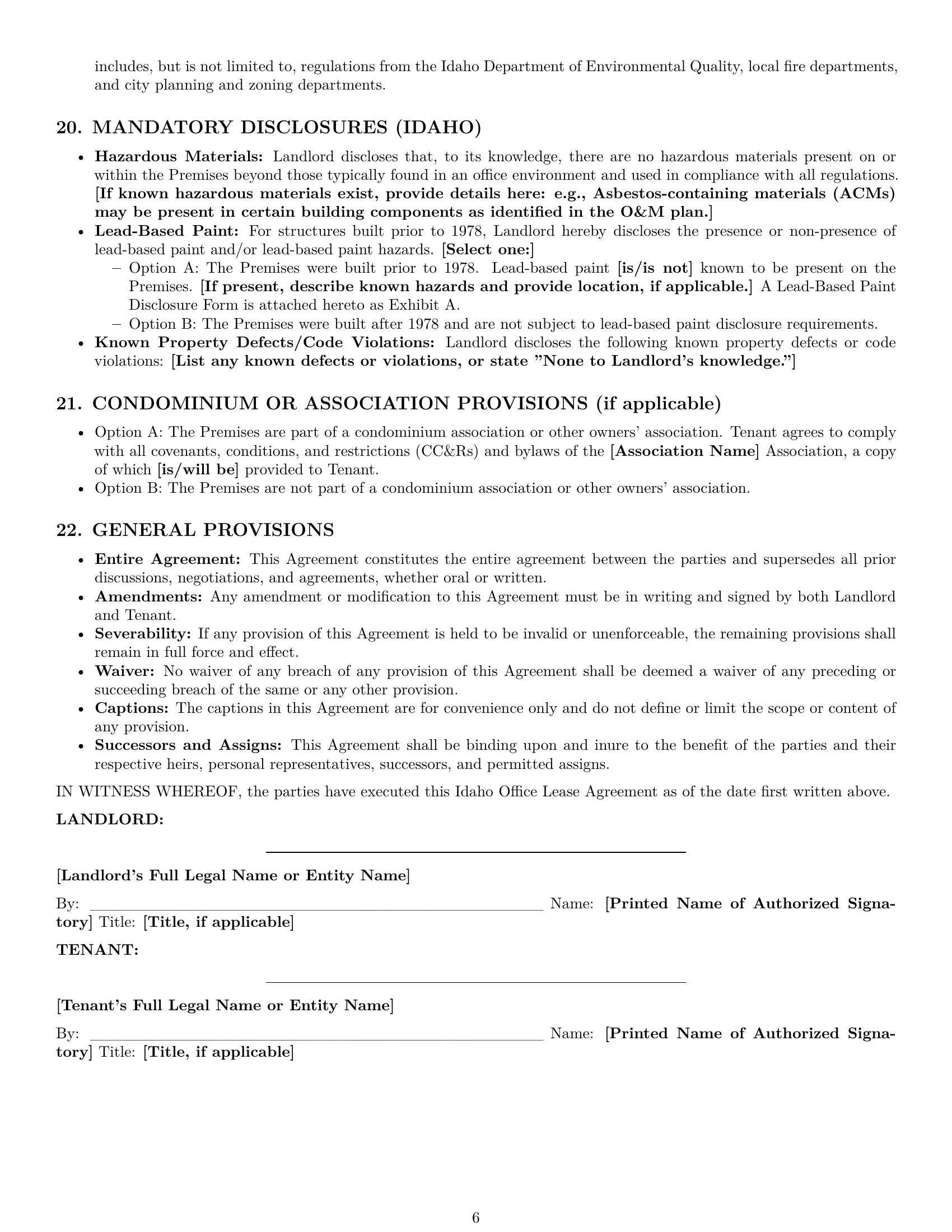 Preview page 6 of Pro Idaho office lease agreement template