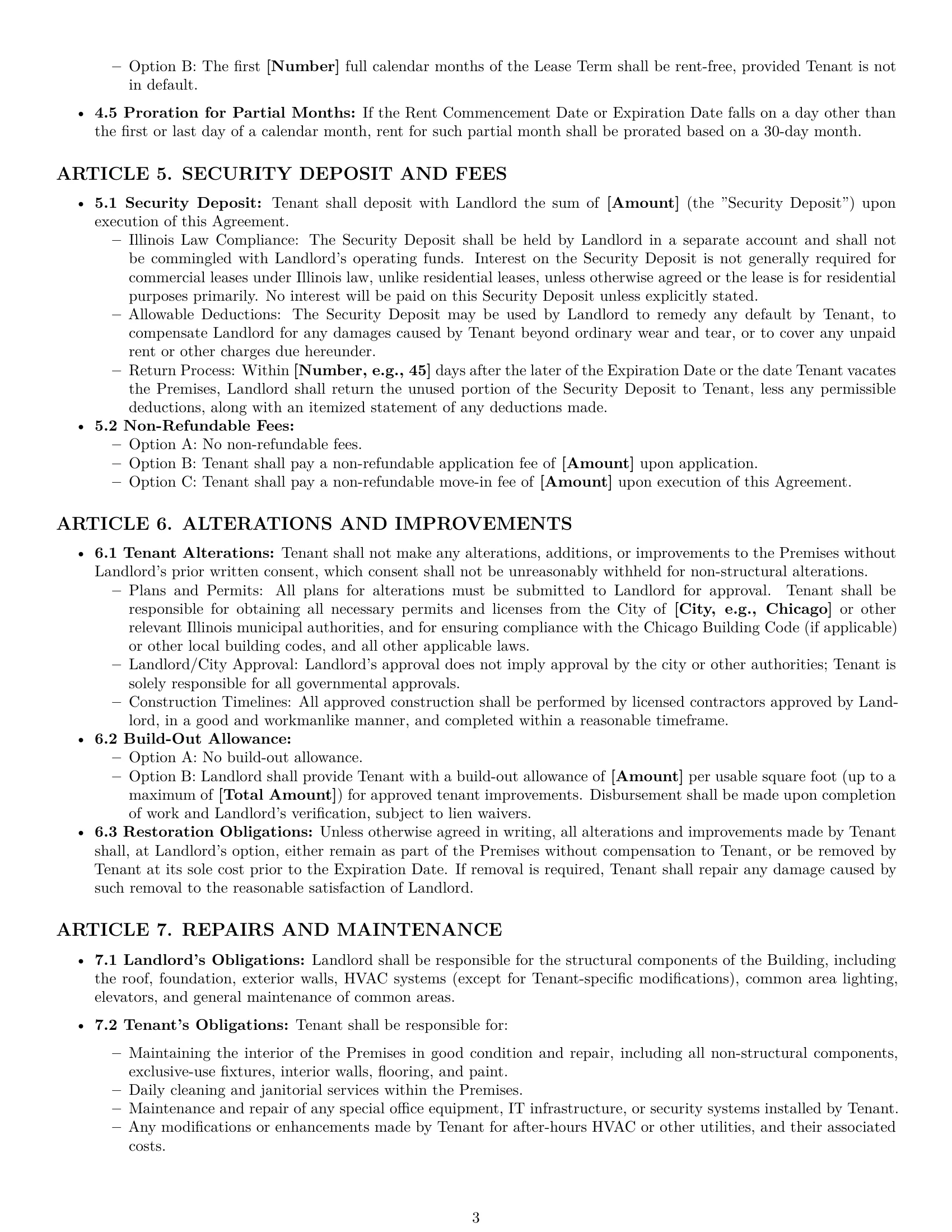 Preview page 3 of Pro Illinois office lease agreement template