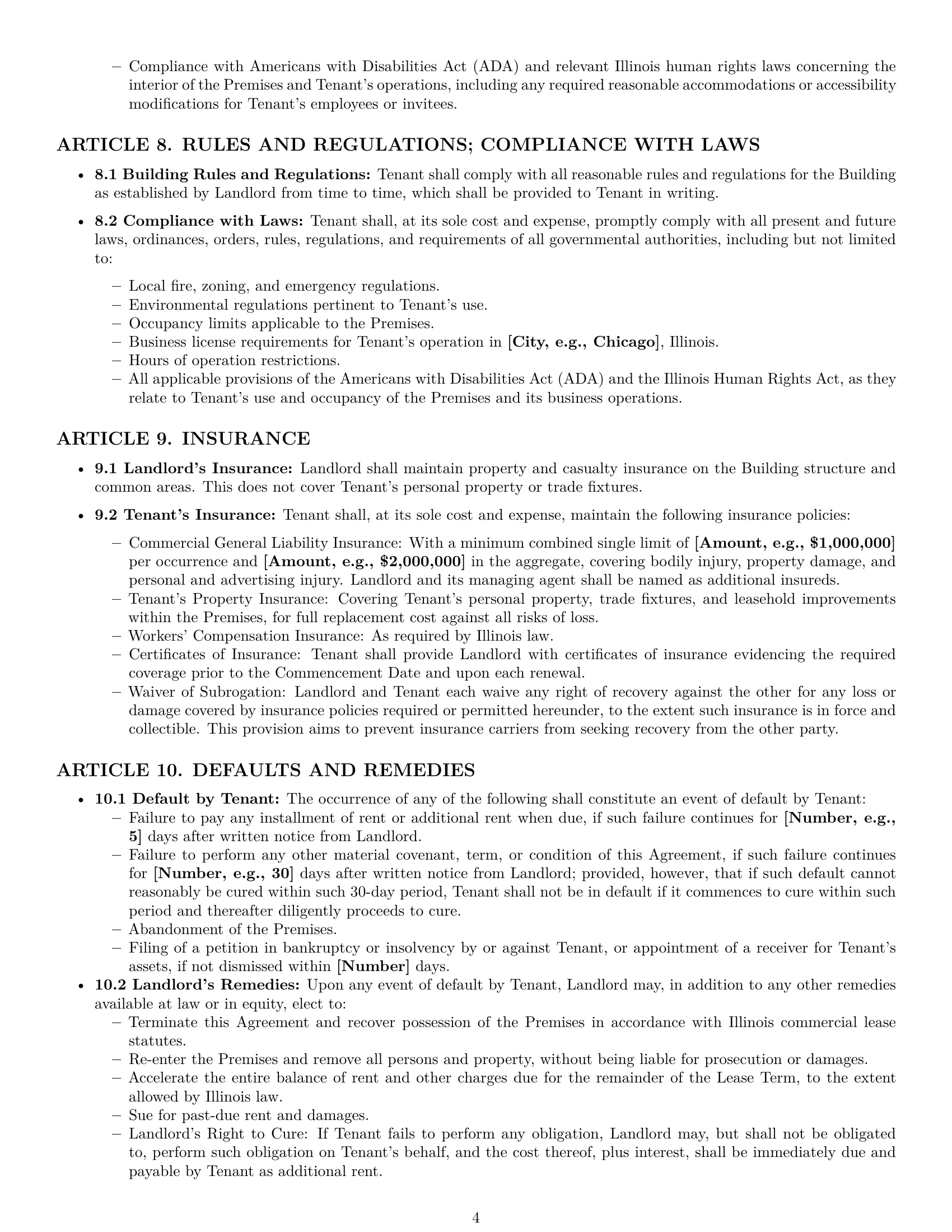 Preview page 4 of Pro Illinois office lease agreement template