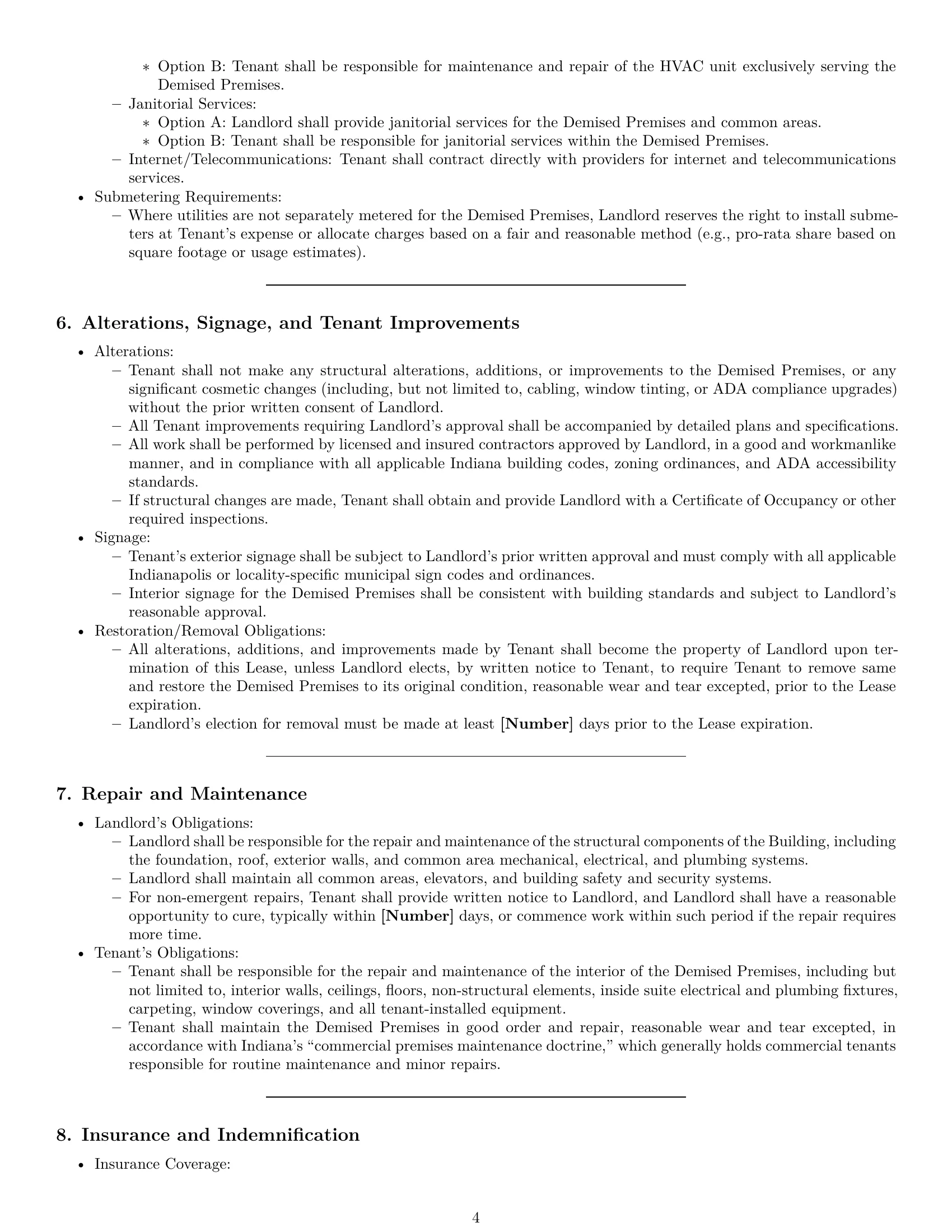 Preview page 4 of Pro Indiana office lease agreement template