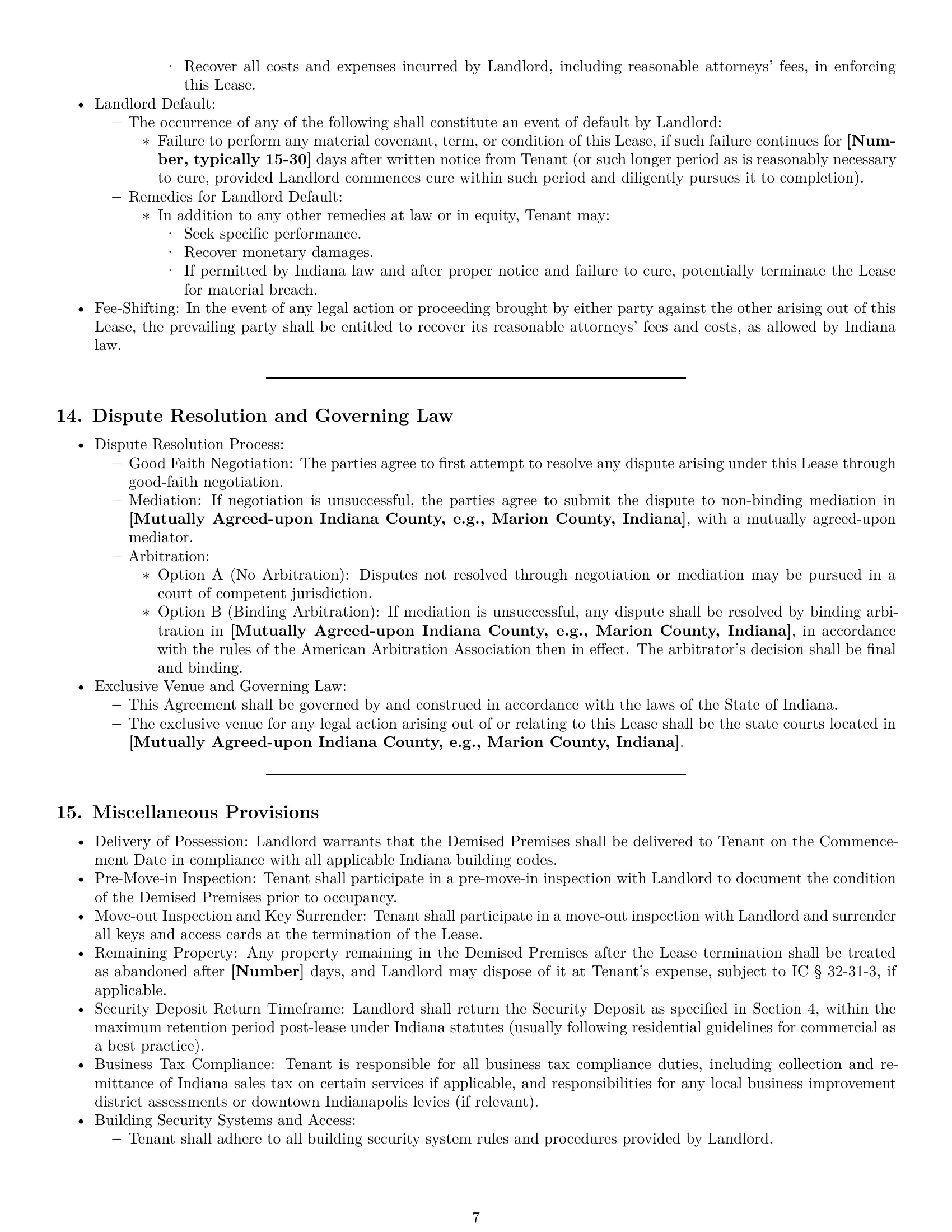 Preview page 7 of Pro Indiana office lease agreement template