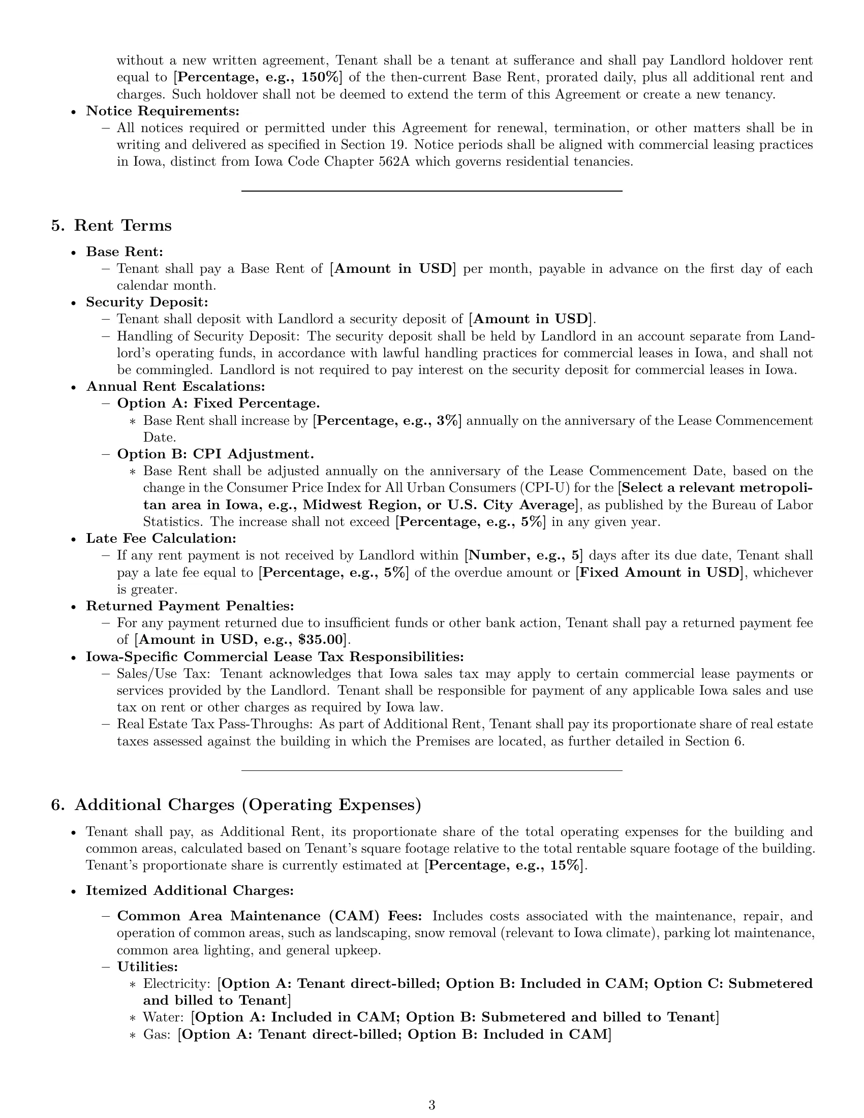 Preview page 3 of Pro Iowa office lease agreement template
