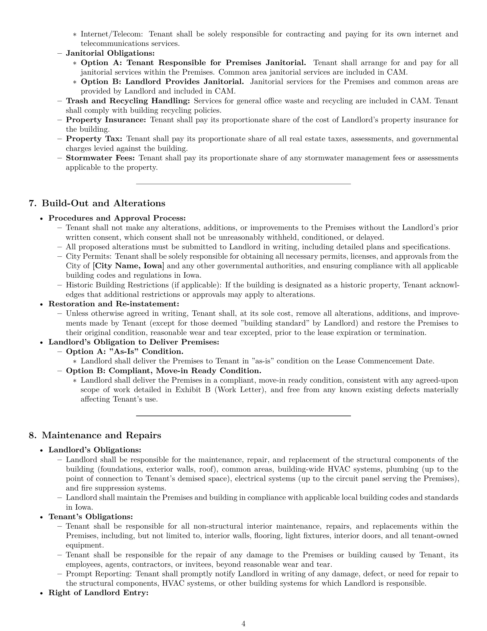 Preview page 4 of Pro Iowa office lease agreement template