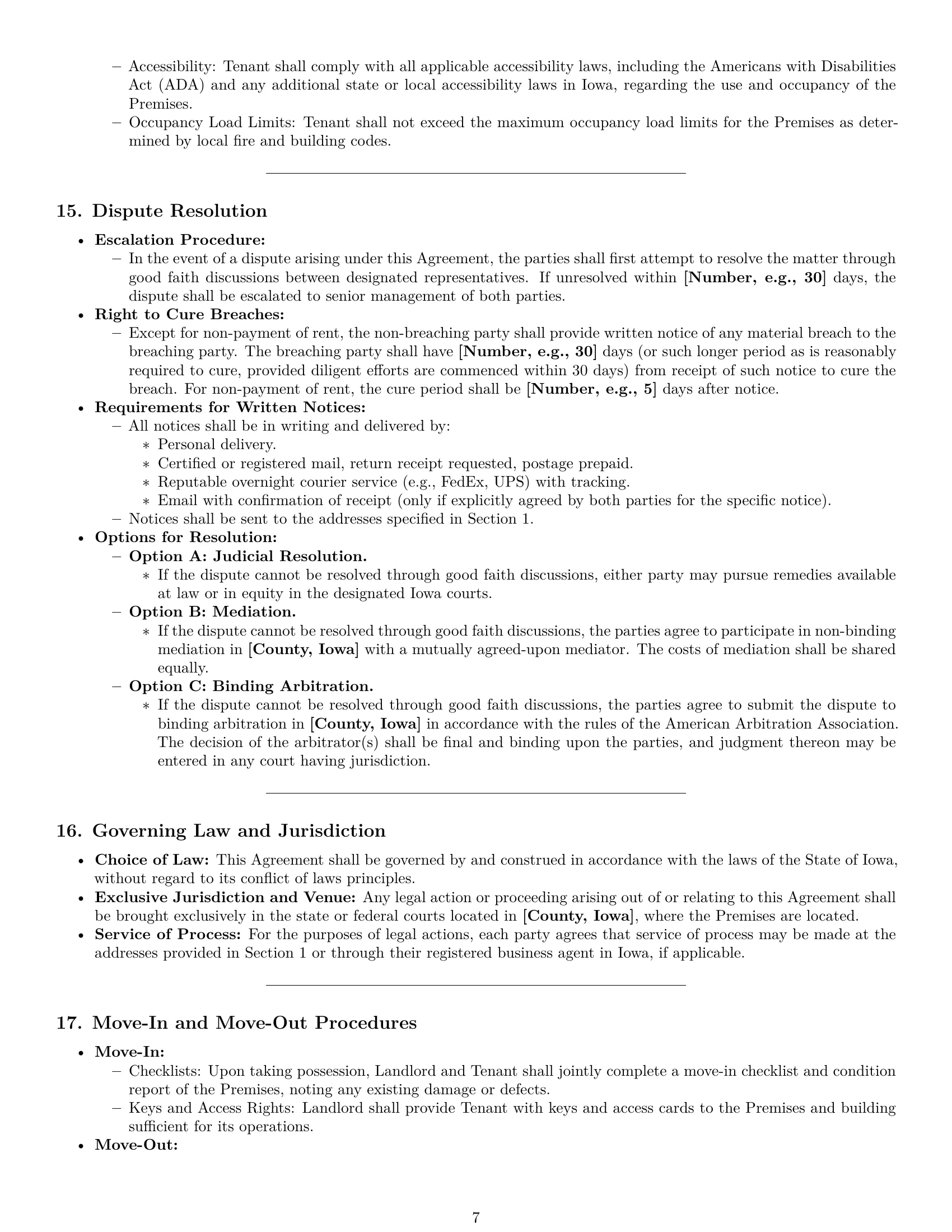 Preview page 7 of Pro Iowa office lease agreement template