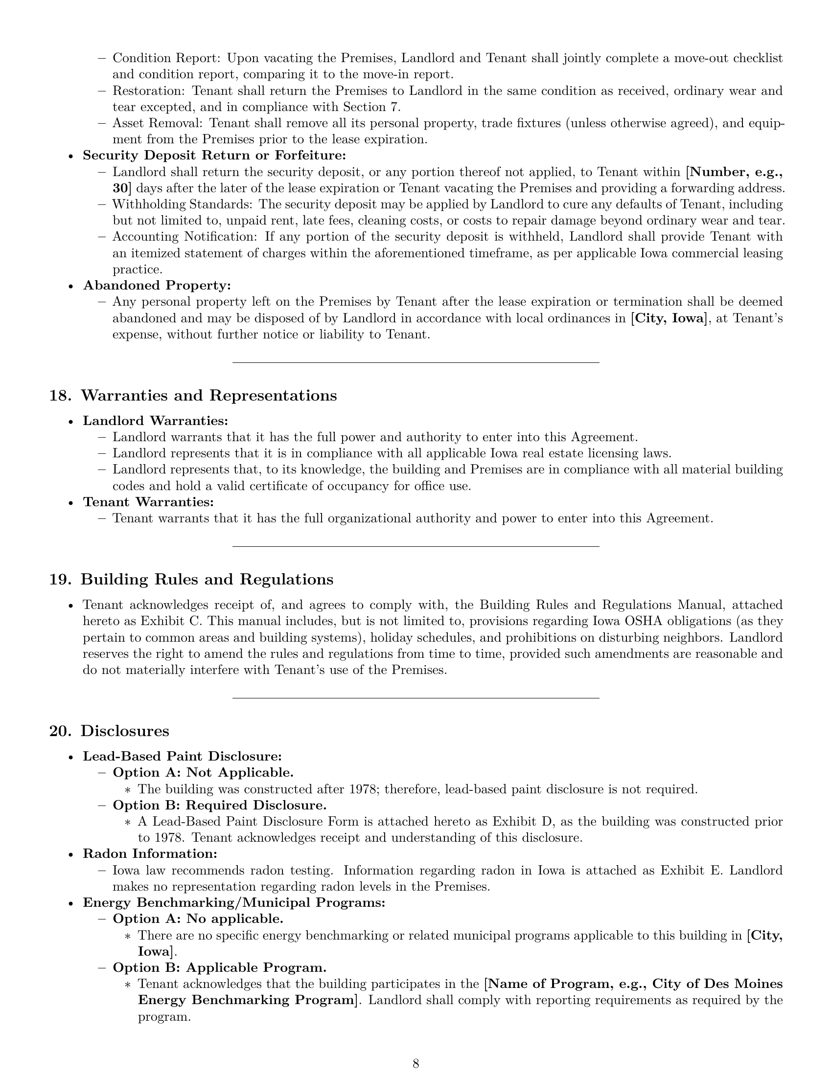 Preview page 8 of Pro Iowa office lease agreement template