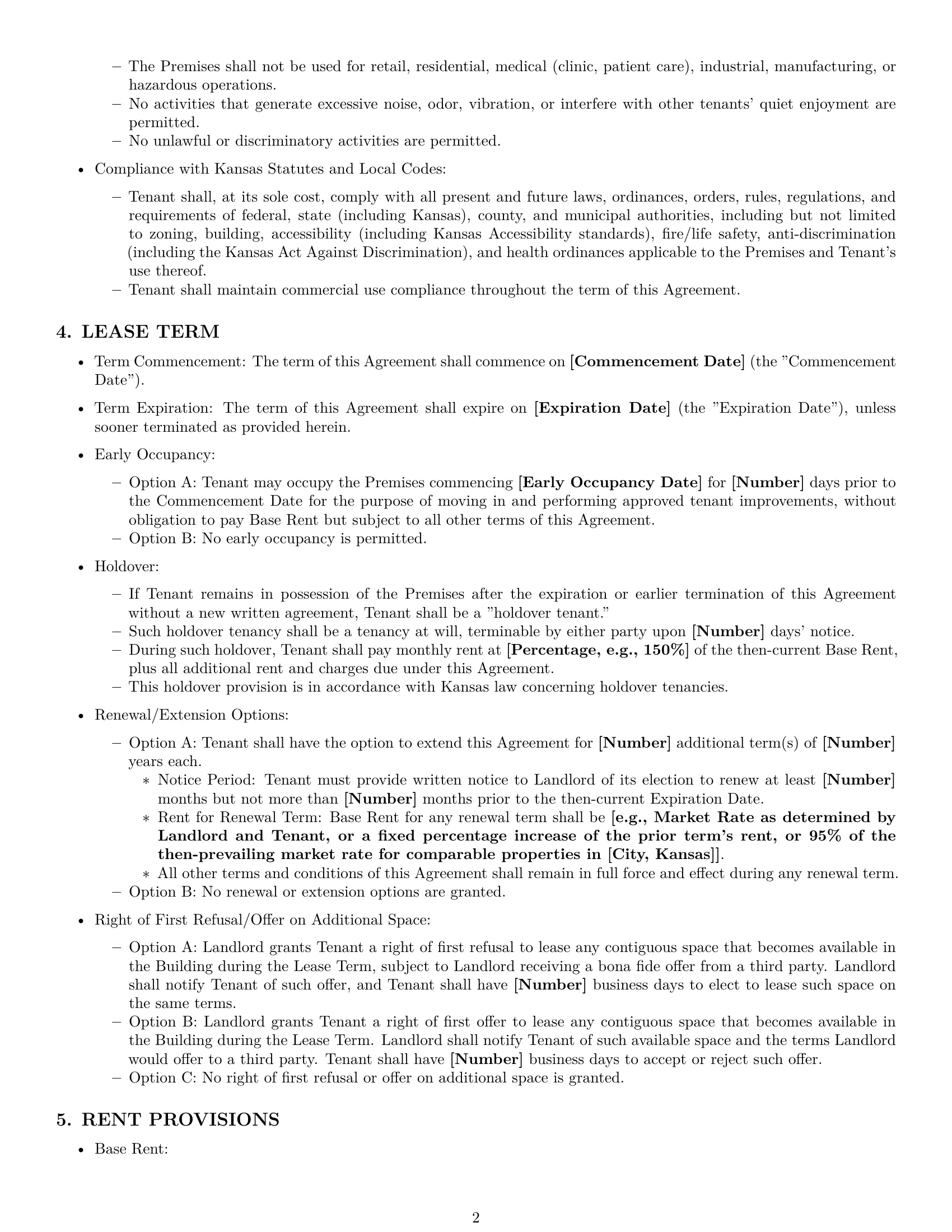 Preview page 2 of Pro Kansas office lease agreement template