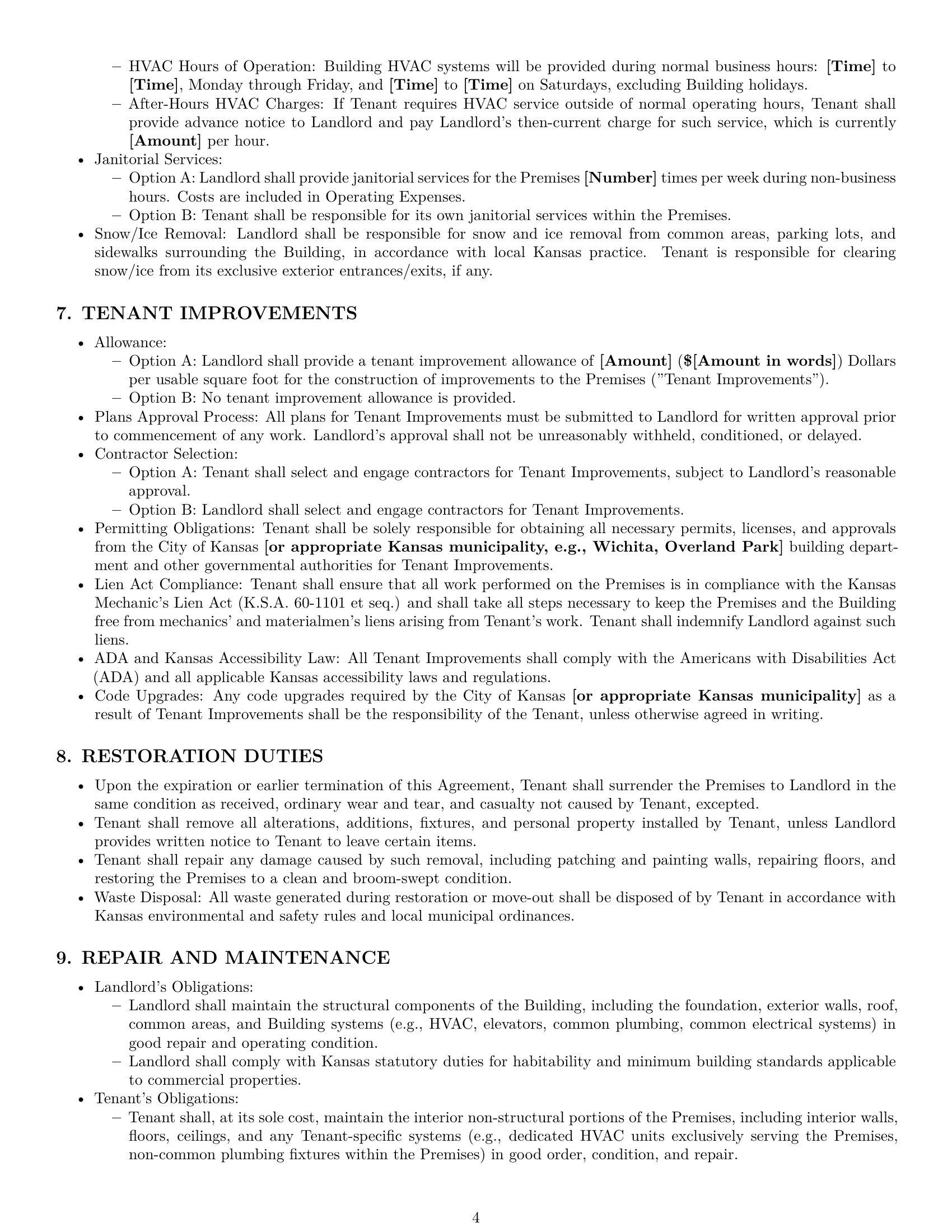 Preview page 4 of Pro Kansas office lease agreement template