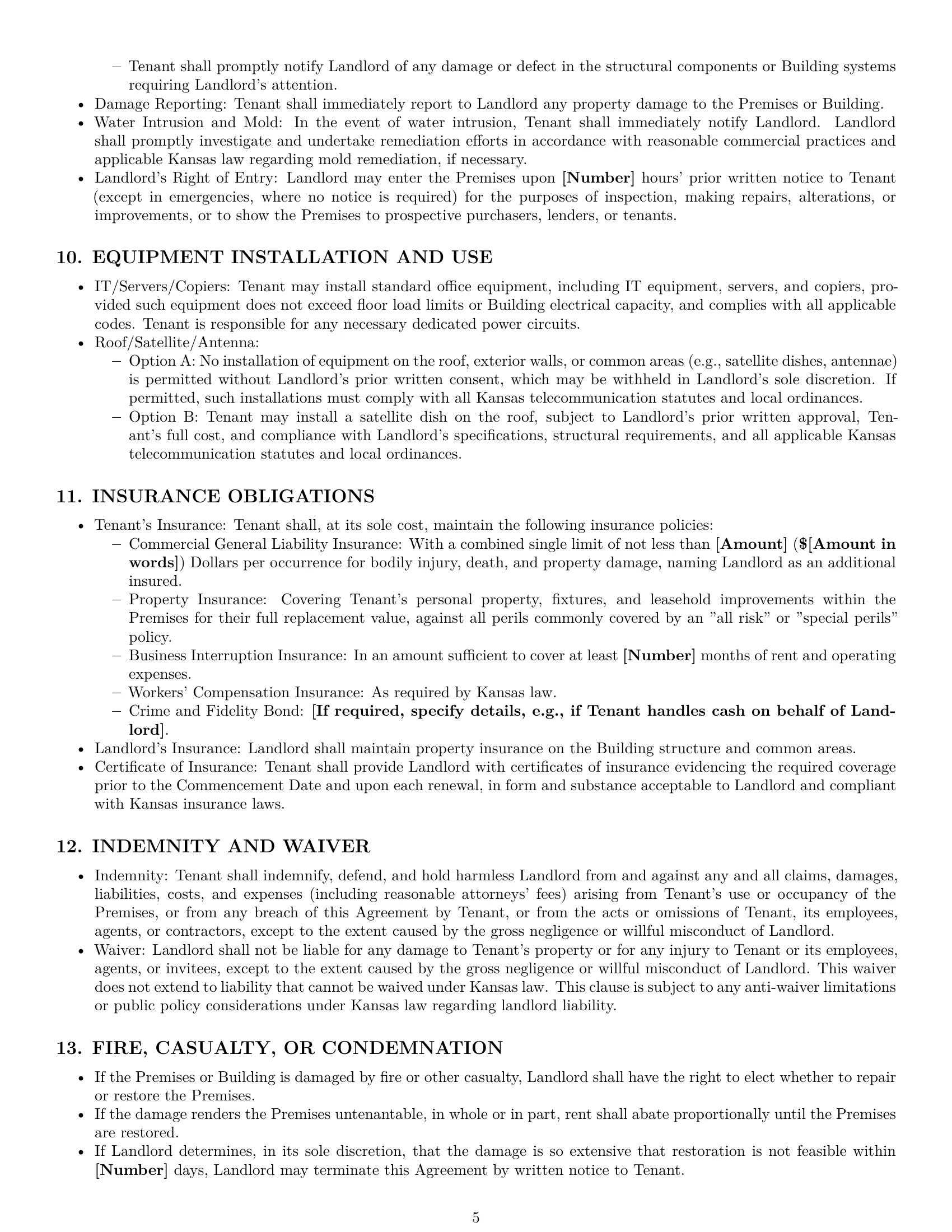 Preview page 5 of Pro Kansas office lease agreement template