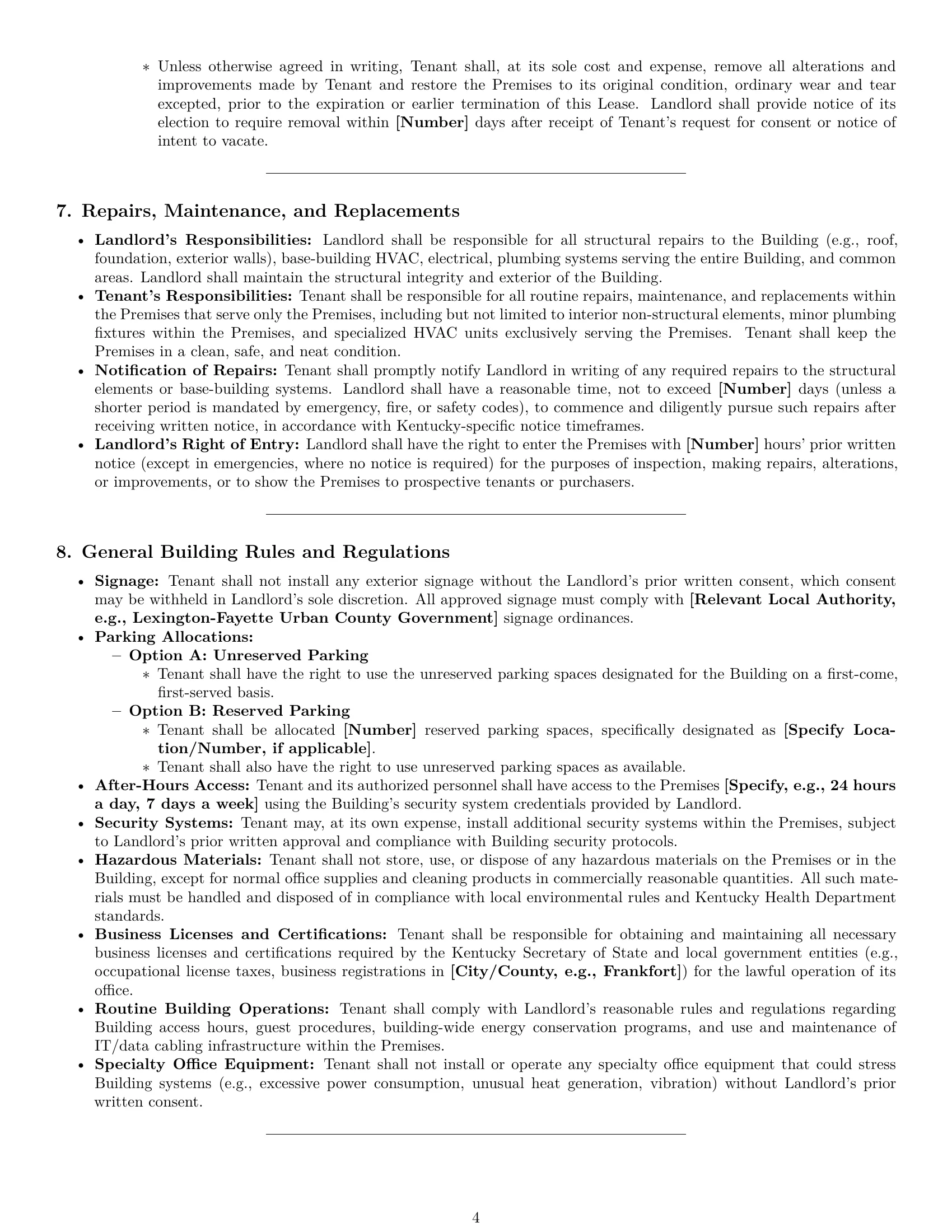 Preview page 4 of Pro Kentucky office lease agreement template