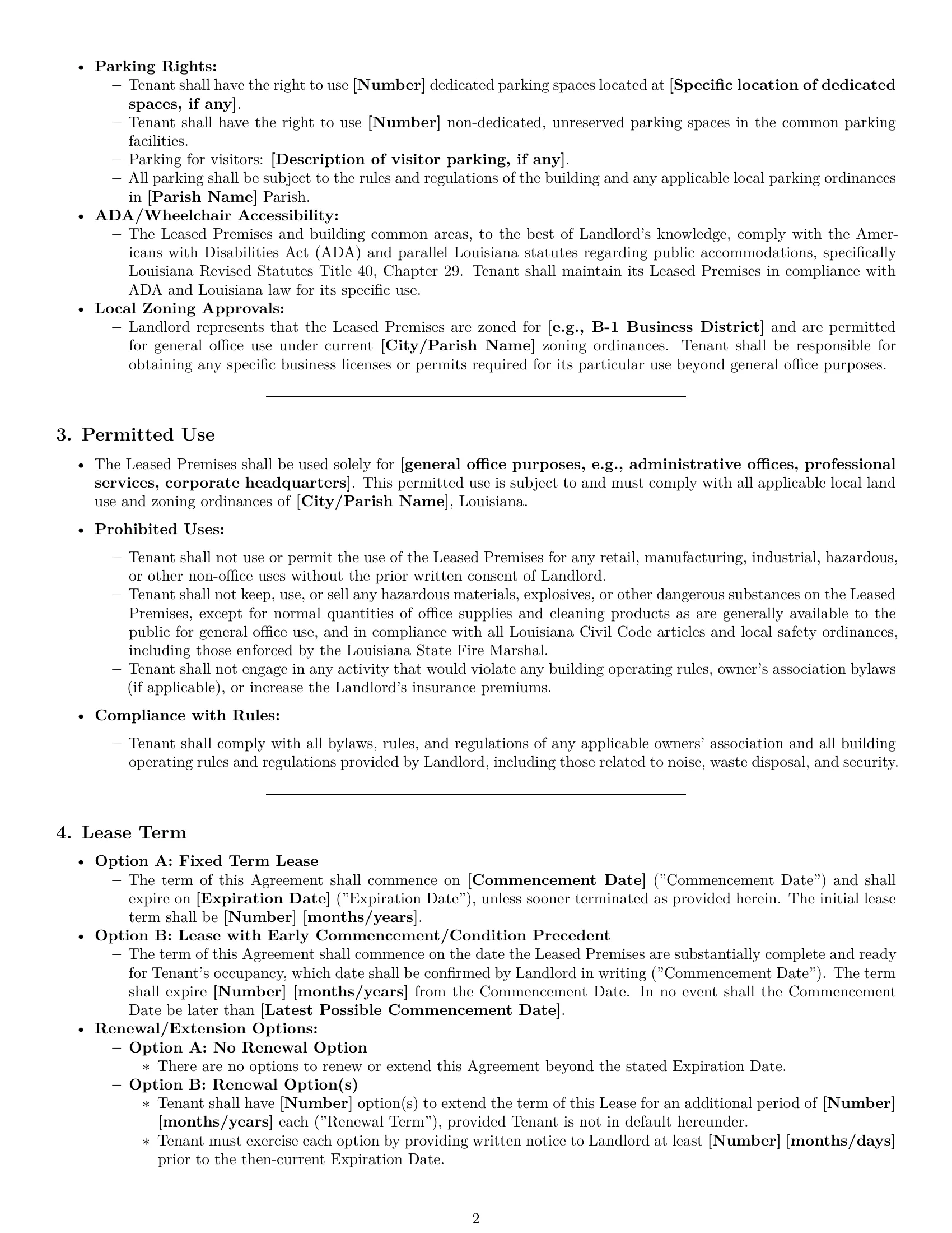 Preview page 2 of Pro Louisiana office lease agreement template