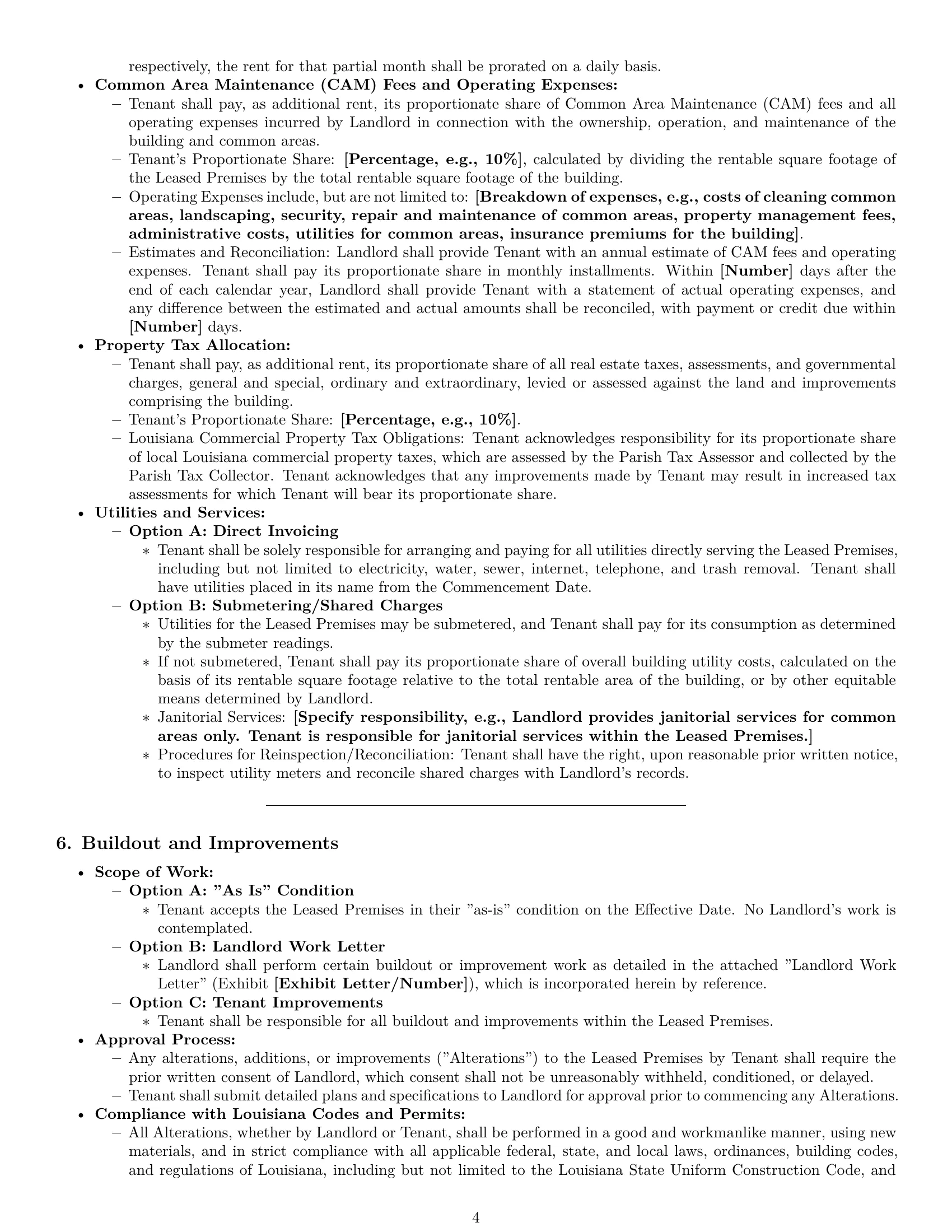Preview page 4 of Pro Louisiana office lease agreement template
