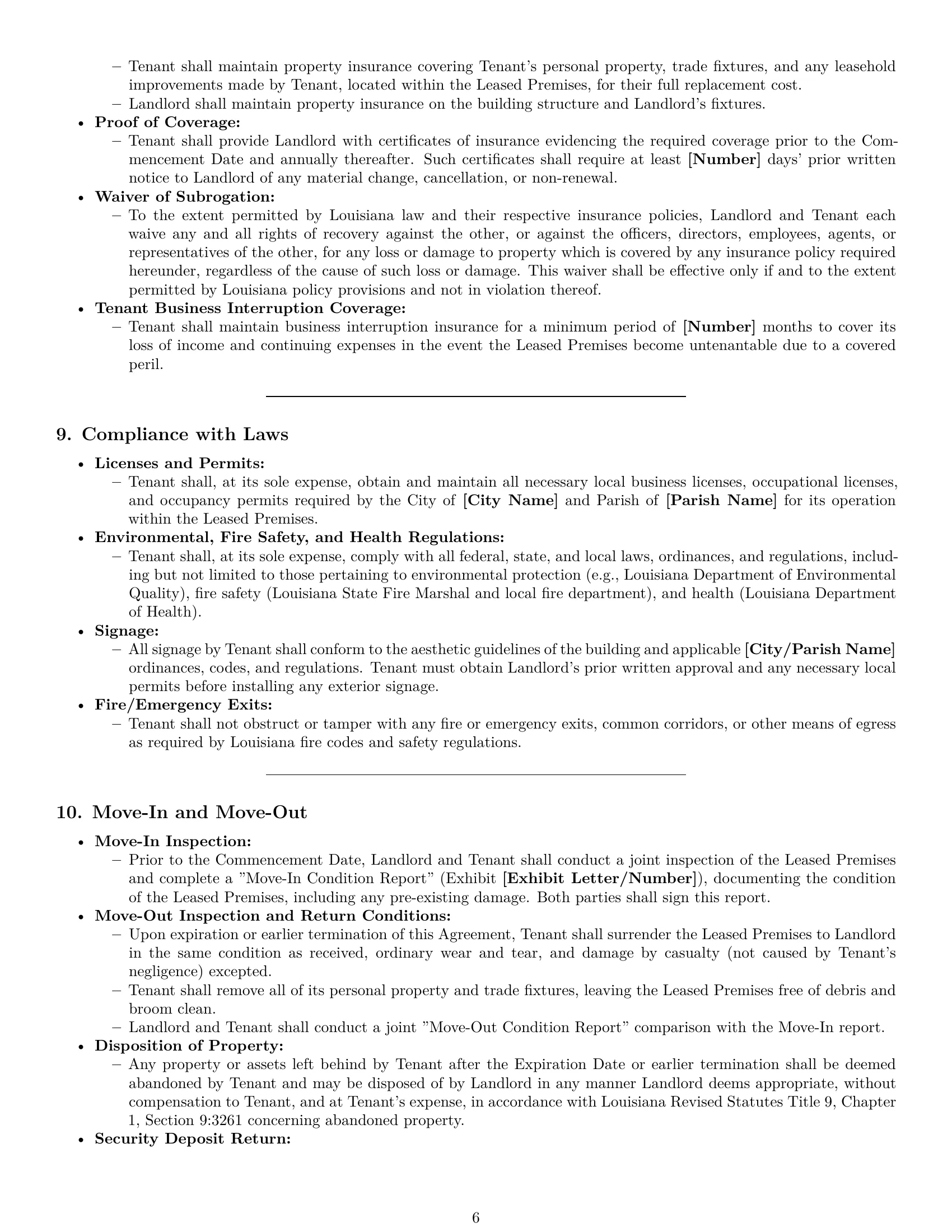 Preview page 6 of Pro Louisiana office lease agreement template