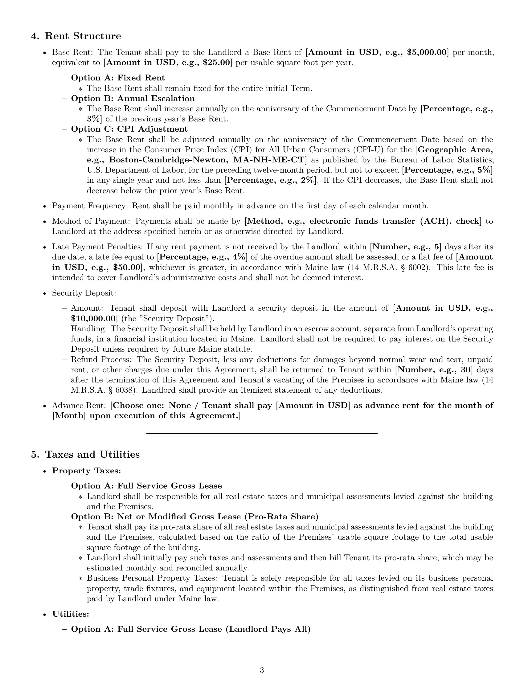 Preview page 3 of Pro Maine office lease agreement template