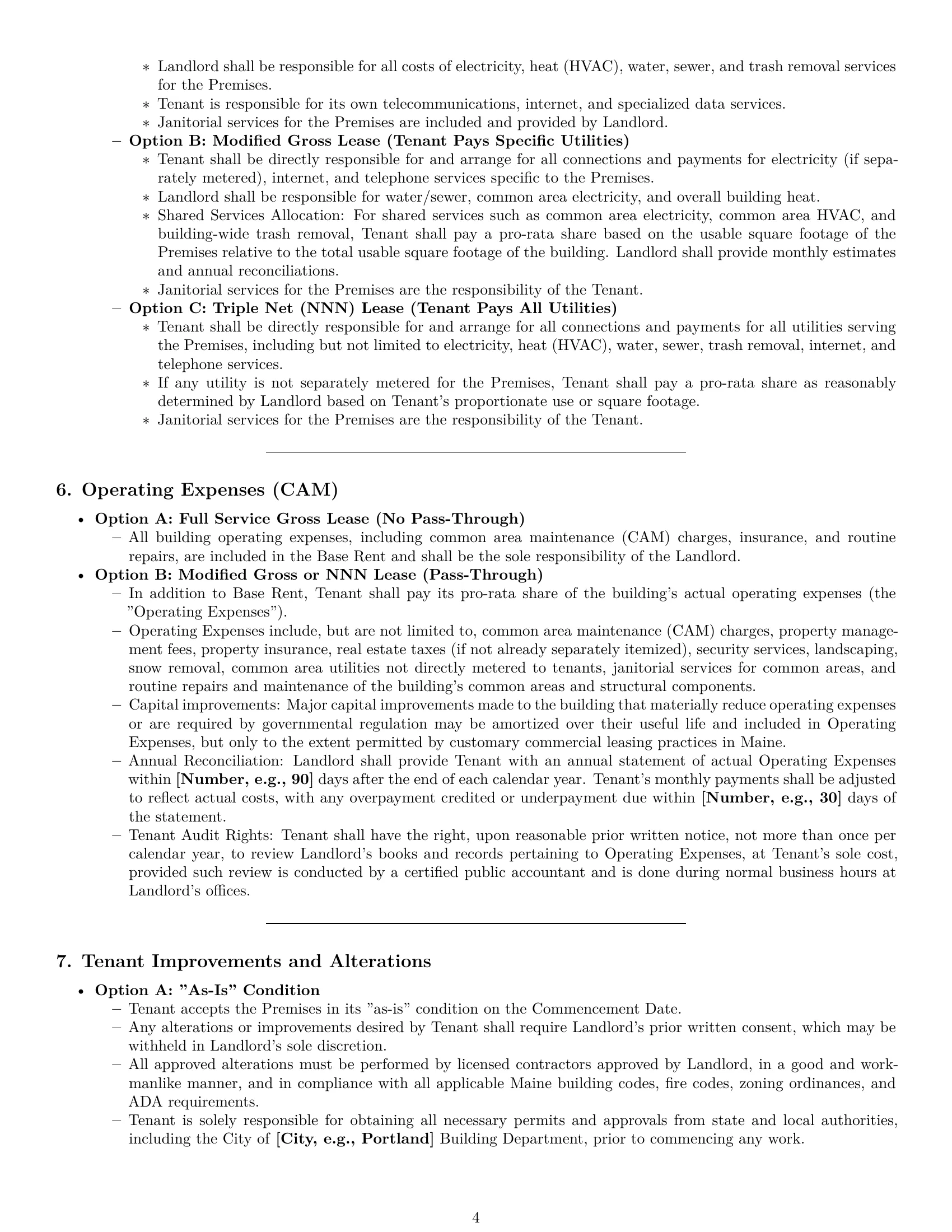 Preview page 4 of Pro Maine office lease agreement template