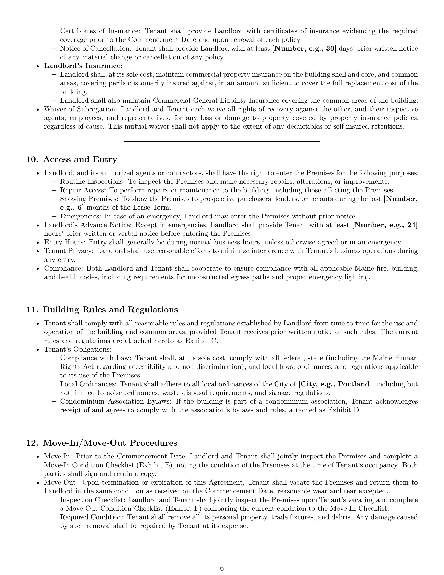 Preview page 6 of Pro Maine office lease agreement template