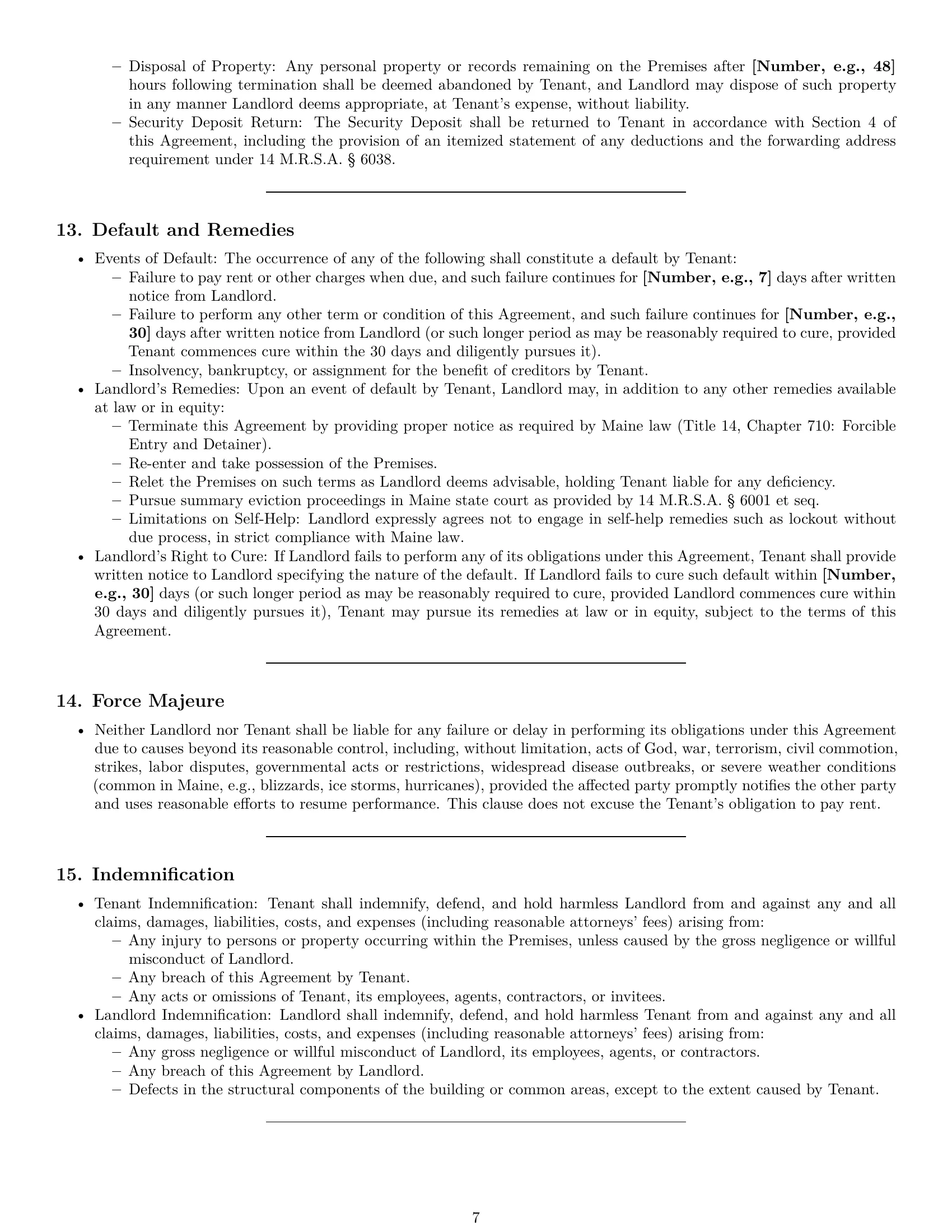 Preview page 7 of Pro Maine office lease agreement template