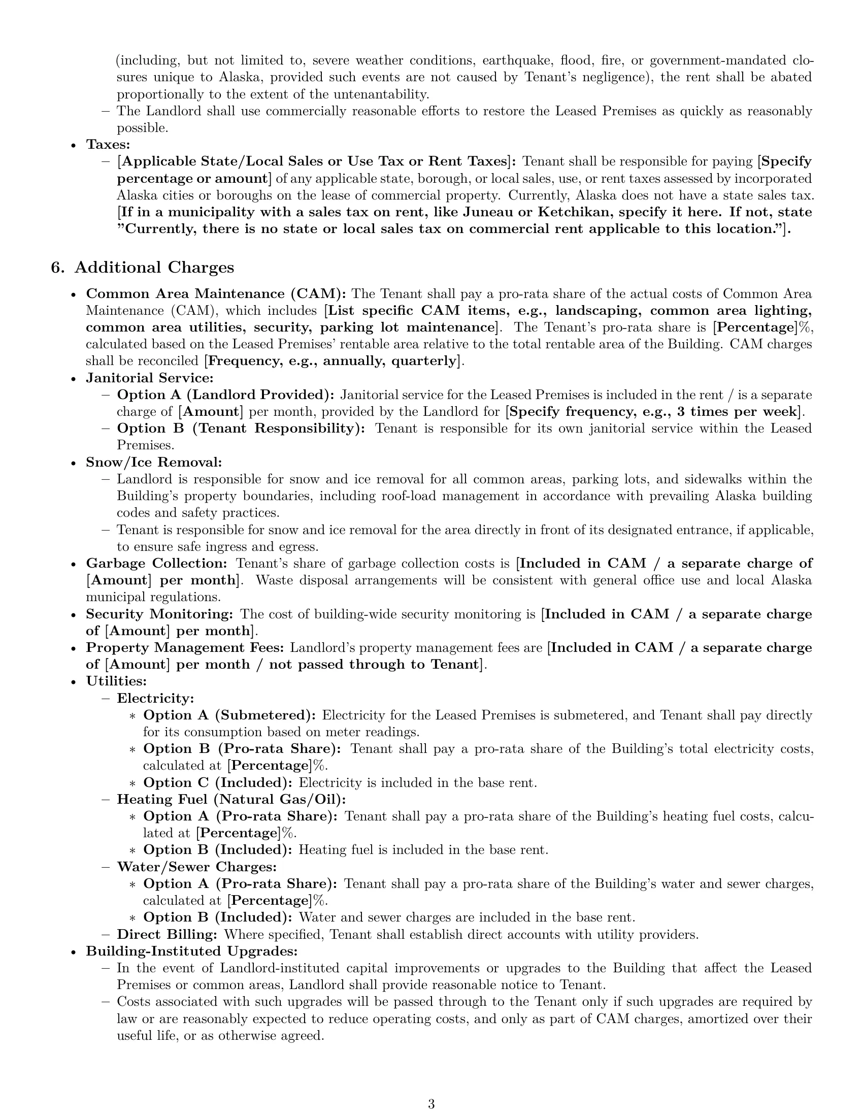 Preview page 3 of Pro Alaska office lease agreement template