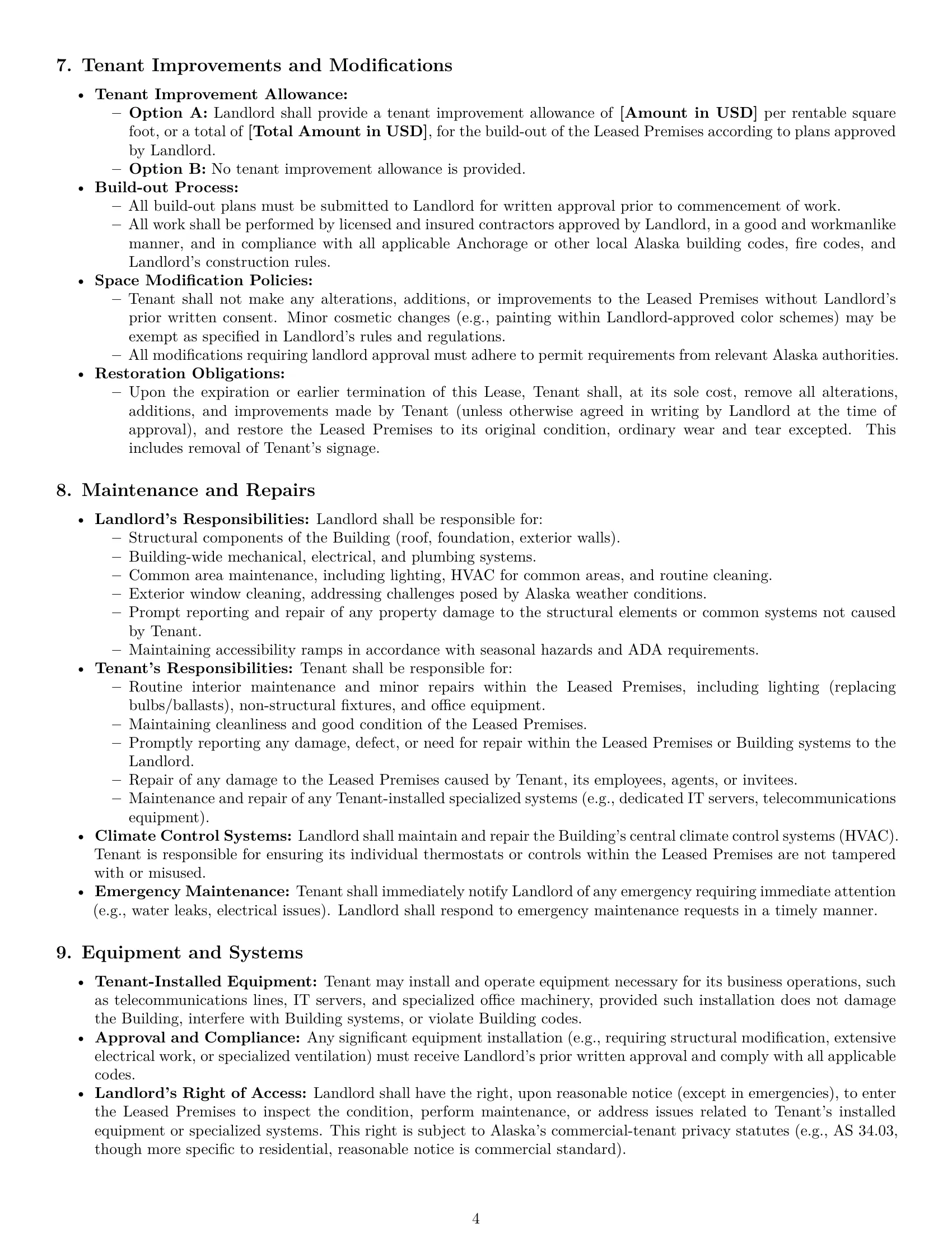 Preview page 4 of Pro Alaska office lease agreement template