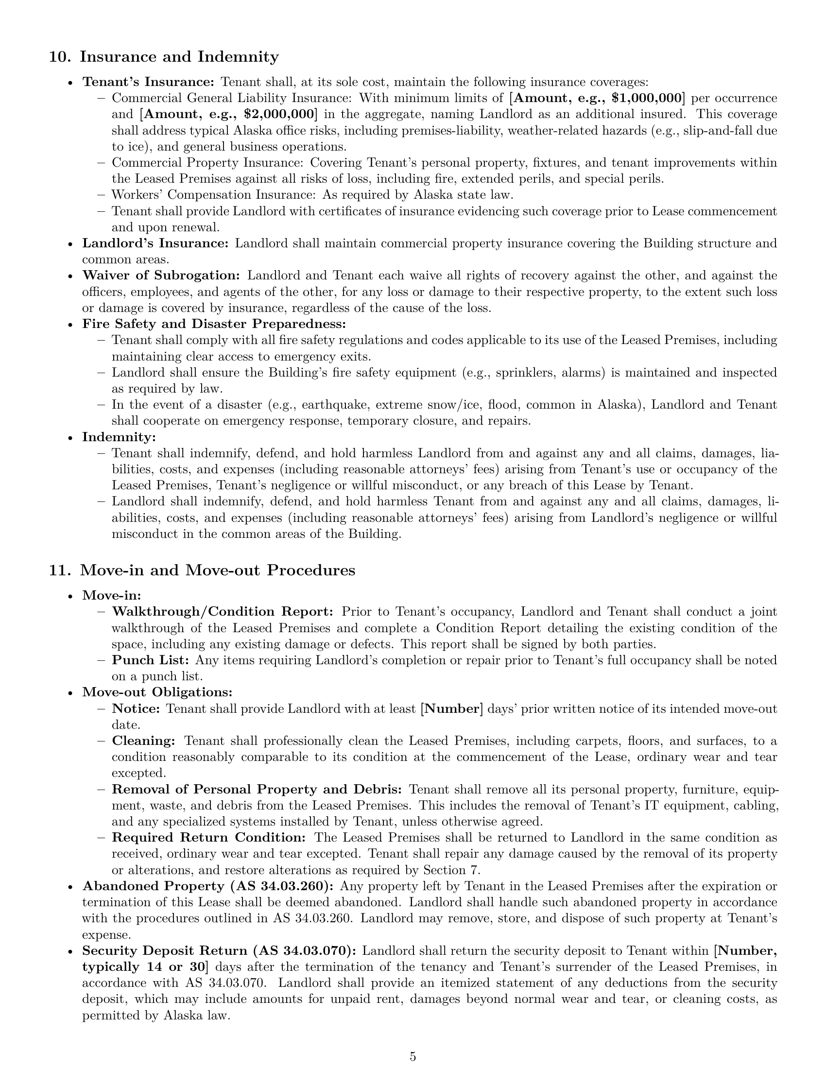 Preview page 5 of Pro Alaska office lease agreement template