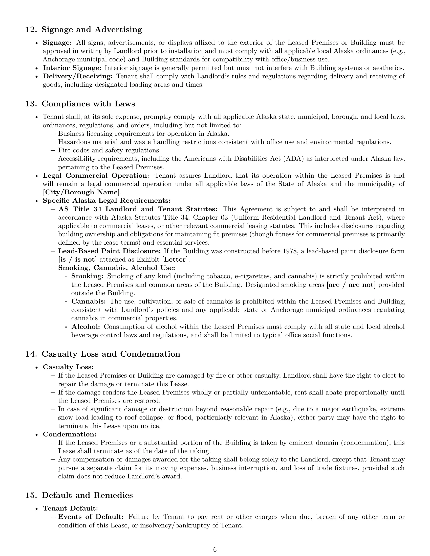Preview page 6 of Pro Alaska office lease agreement template