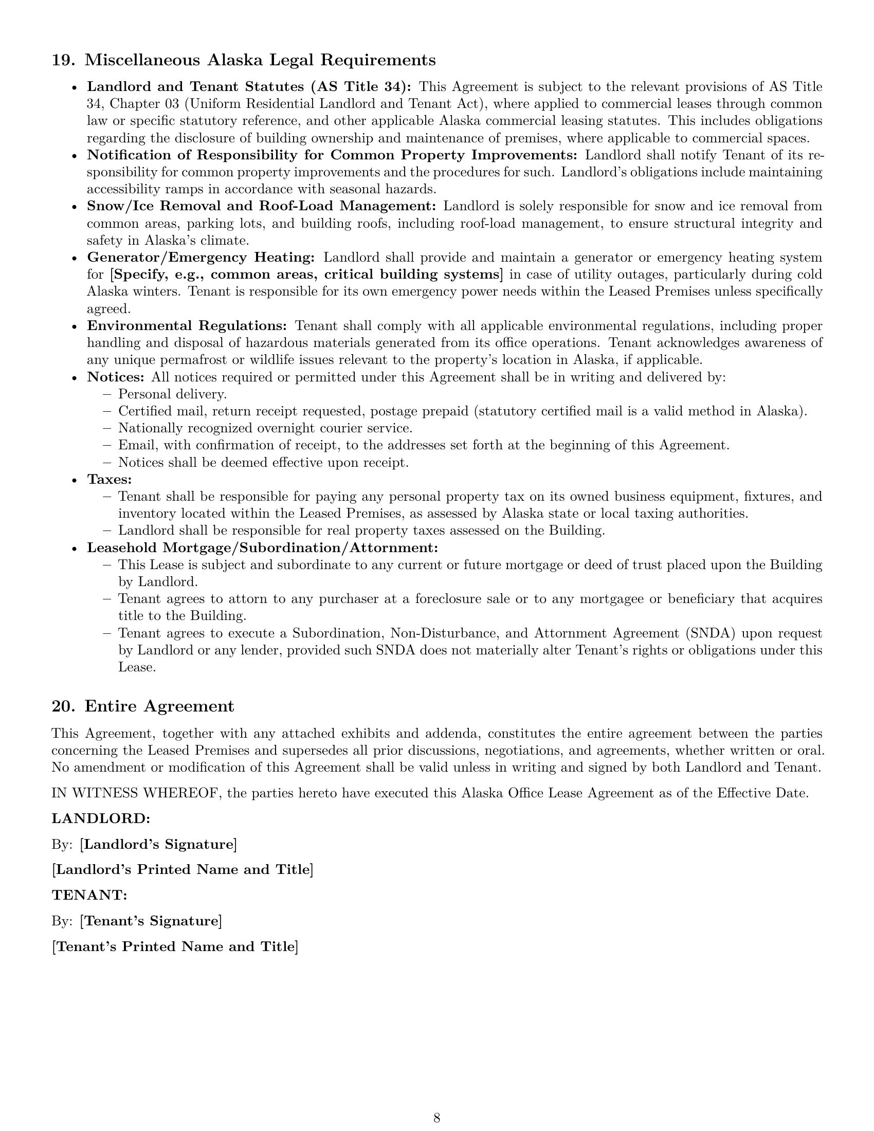 Preview page 8 of Pro Alaska office lease agreement template