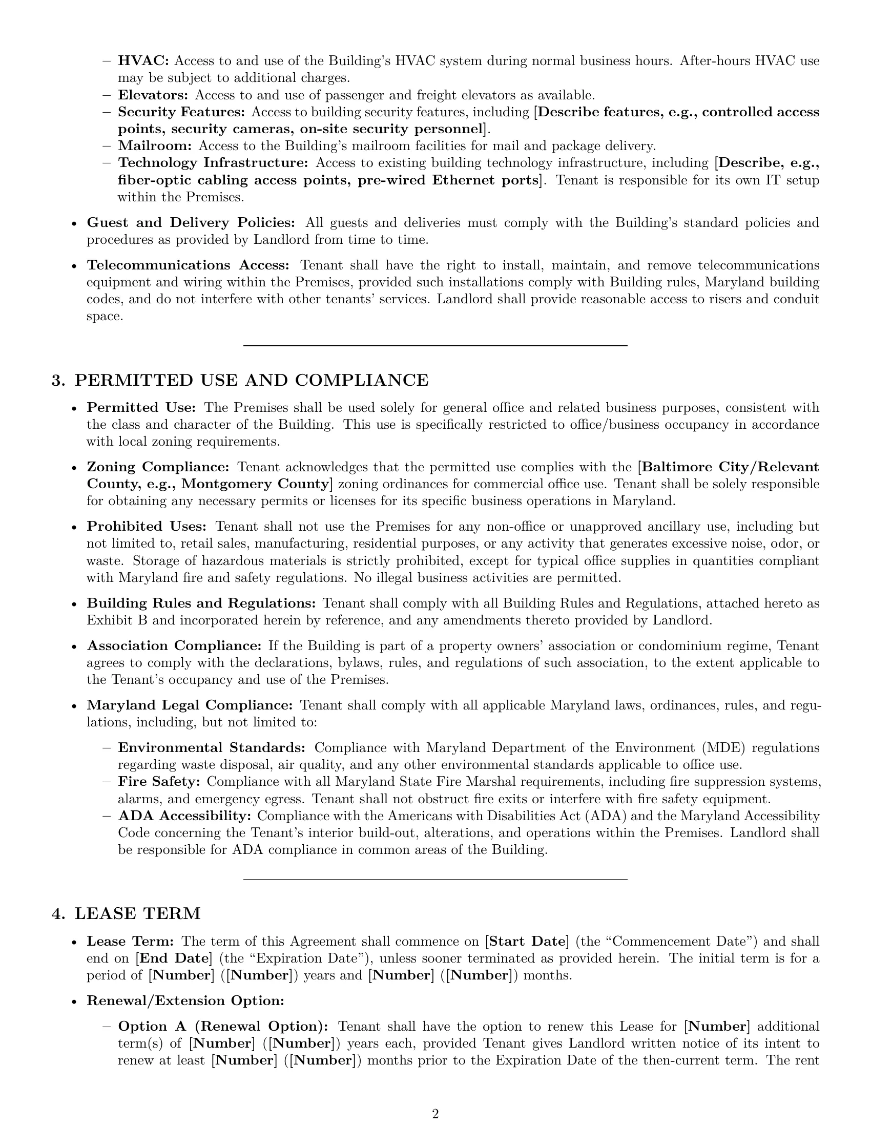 Preview page 2 of Pro Maryland office lease agreement template